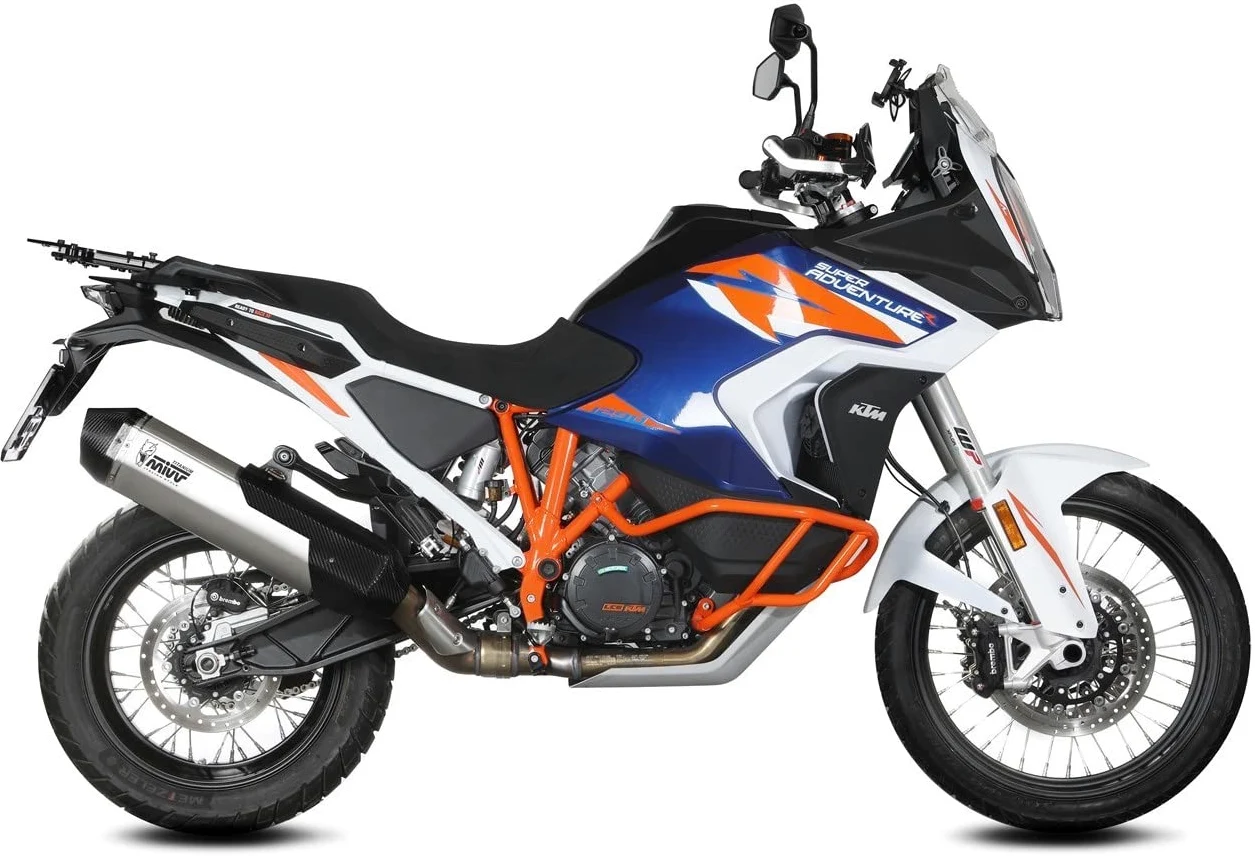 mivv tubo de escape homologado cat-oem speed edge titano copa carbono compatible con ktm 1290 super adventure r s t 2021 2022 mototopgun