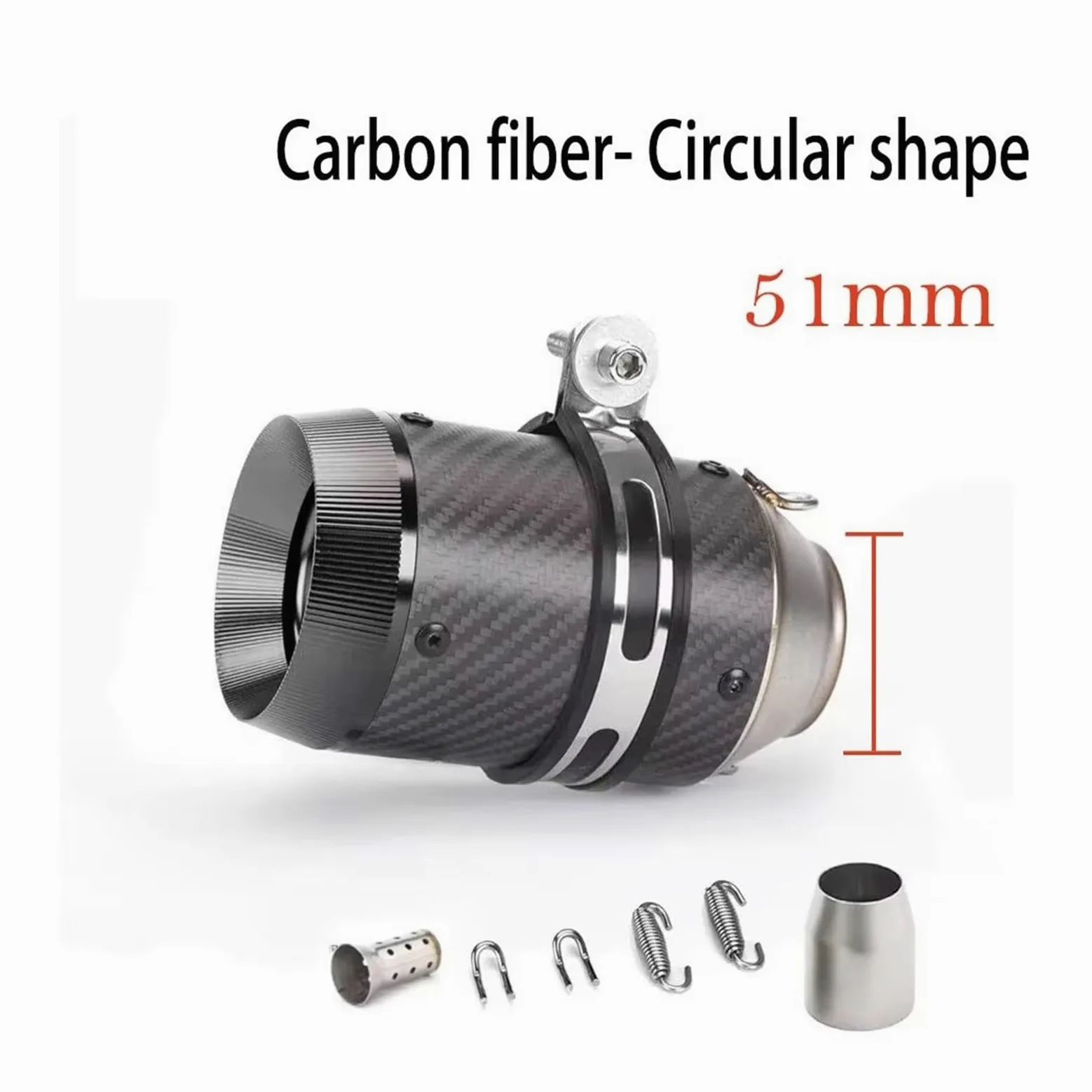 silencioso escape moto Para z900 Para R6 Para S1000RR Para S1000XR | Silenciador de escape de 51 mm, escape universal para motocicleta GP con pegatinas y fibra de carbono DB Killer(TypeA2)