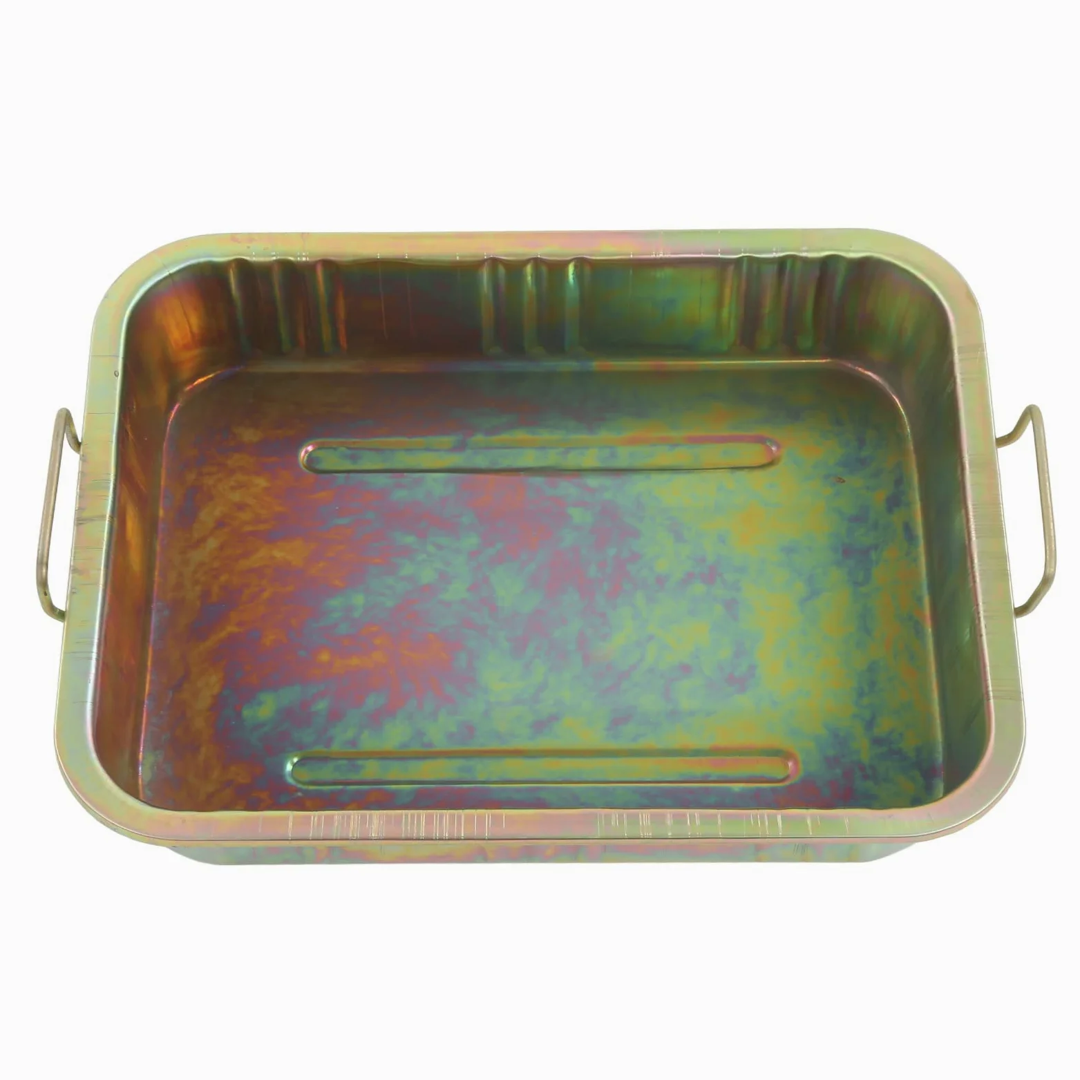 Tissting Galvanized Oil Drip Tray, Metal Drain Container 500x380x95 mm for Garage Workshop Vehicle Motorcycle Boat