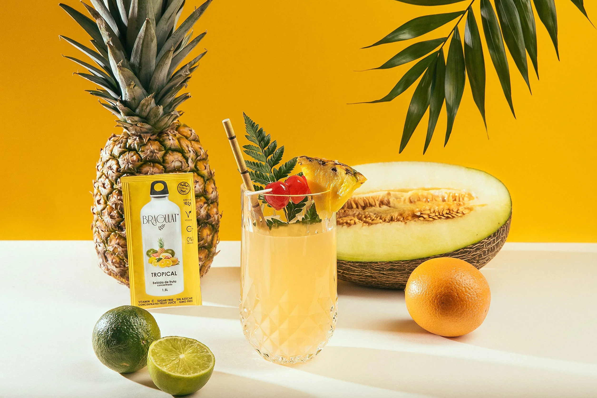 Bragulat Zumo Piña Instantáneo en Polvo Concentrado de Frutas, 15 Sobres