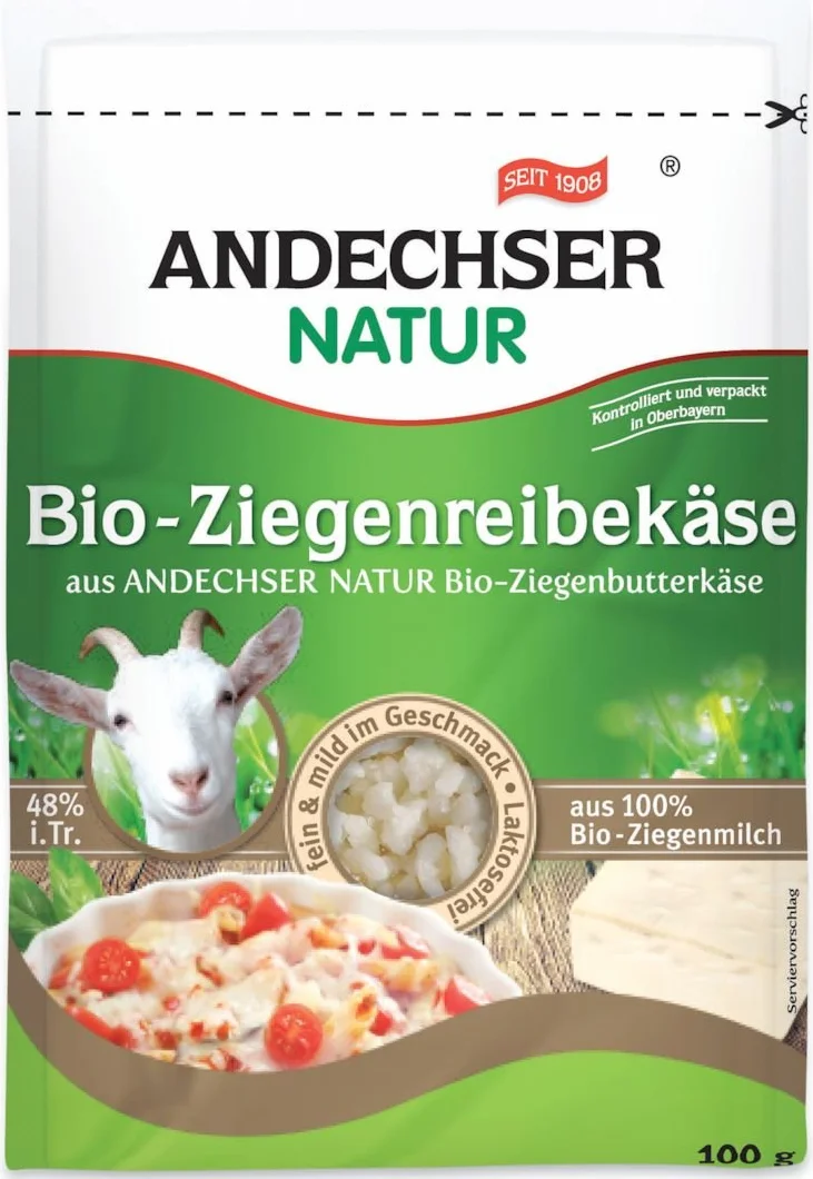 QUESO RALLADO CABRA 48% MG 100g BIO ANDECHSER