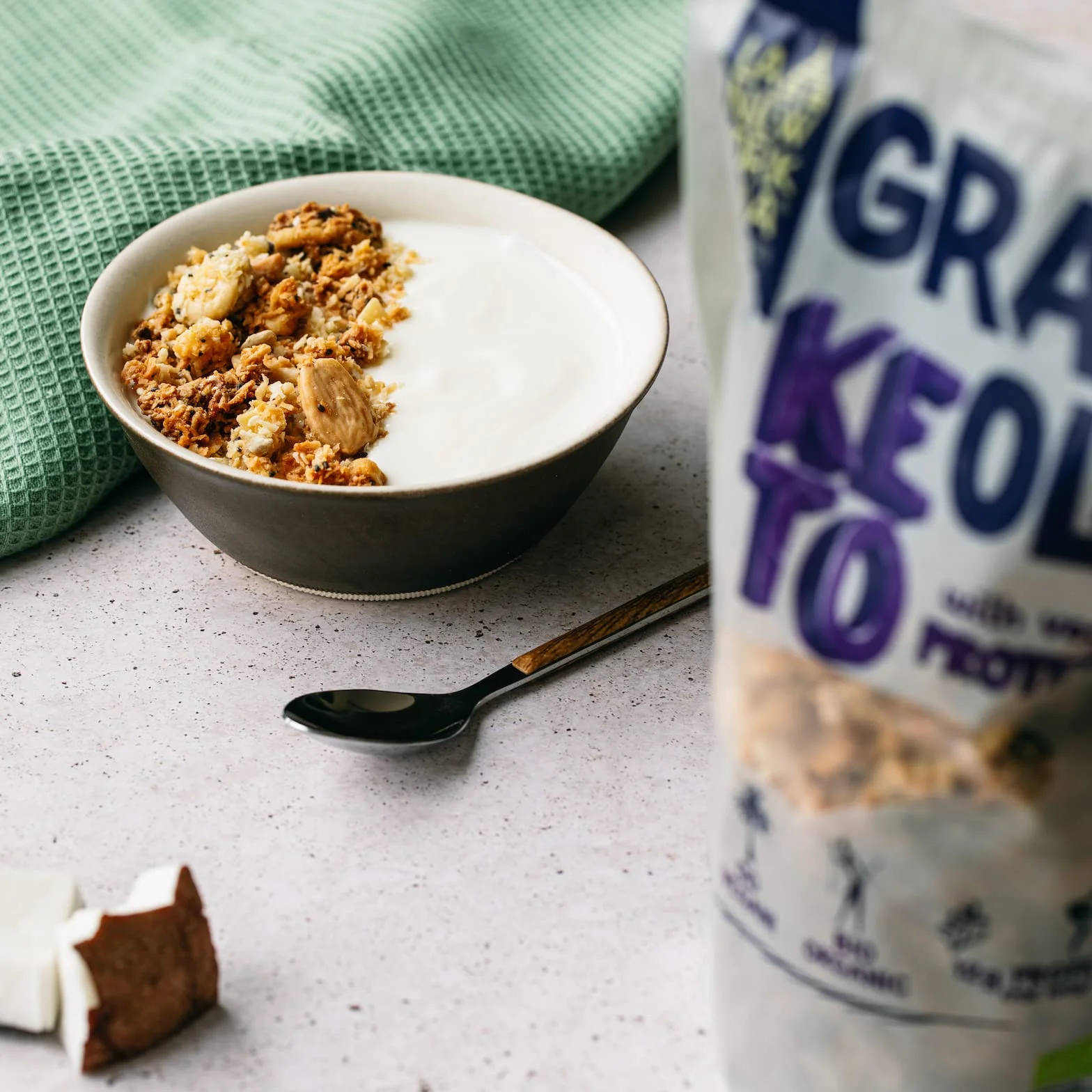 Granola BIO Sin Gluten Keto 275g Con Proteínas Veganas y Coco Rallado