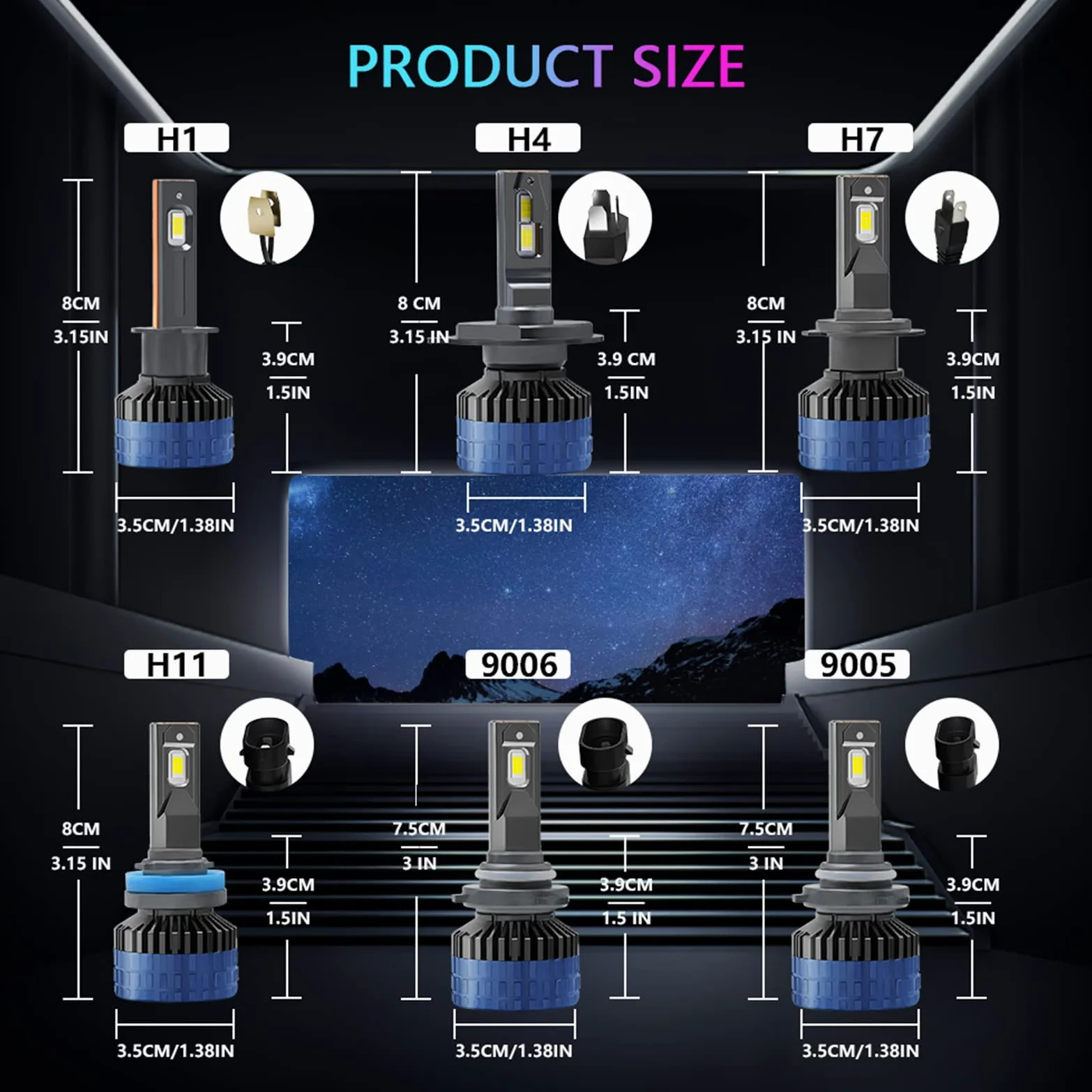 Bombillas LED Para Faros Delanteros, 400 W, 60000 Lúmenes, Kit De Conversión De Faros LED Superbrillantes, 6000 K, Blanco Frío, IP68 A Prueba De Agua, Paquete De 2,9005 hb3