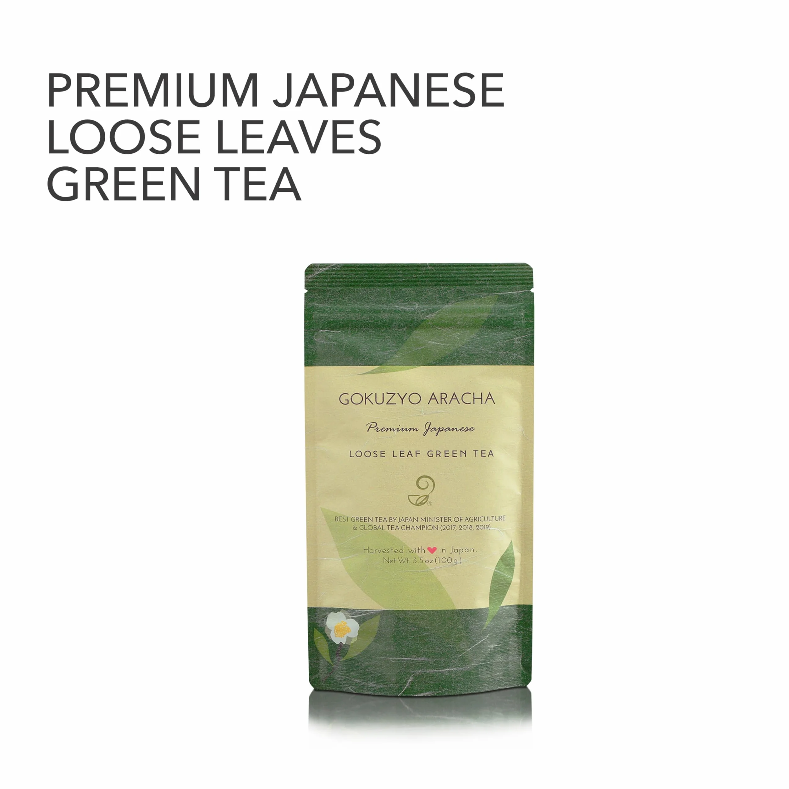 Co Gokuzyo Aracha Té verde japonés de hojas sueltas Sencha al vapor profundo 3.5 oz