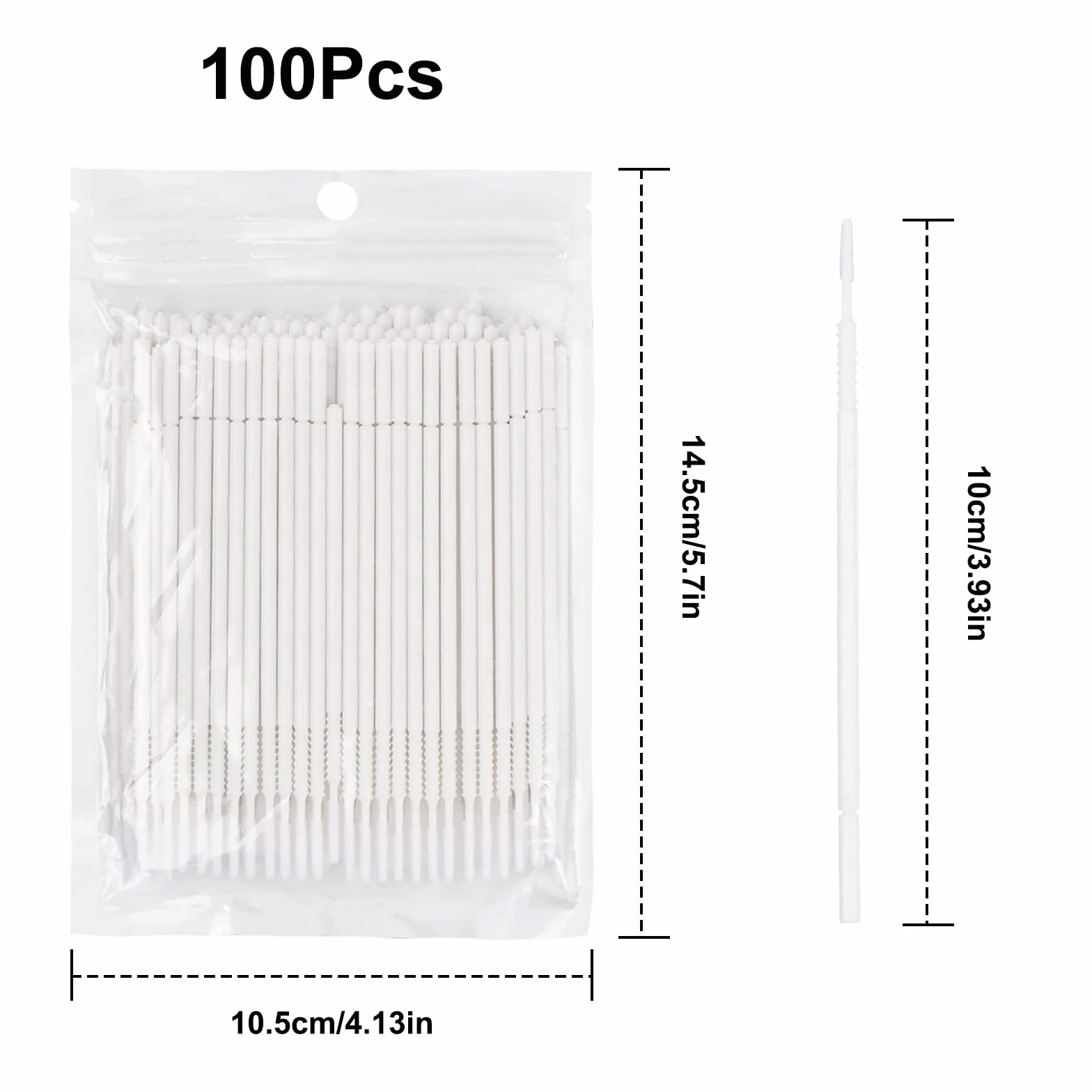 Cepillo de Extensión de Pestañas, Micro Aplicador Mascara, 100 Piezas Herramienta de Injerto (Blanco)