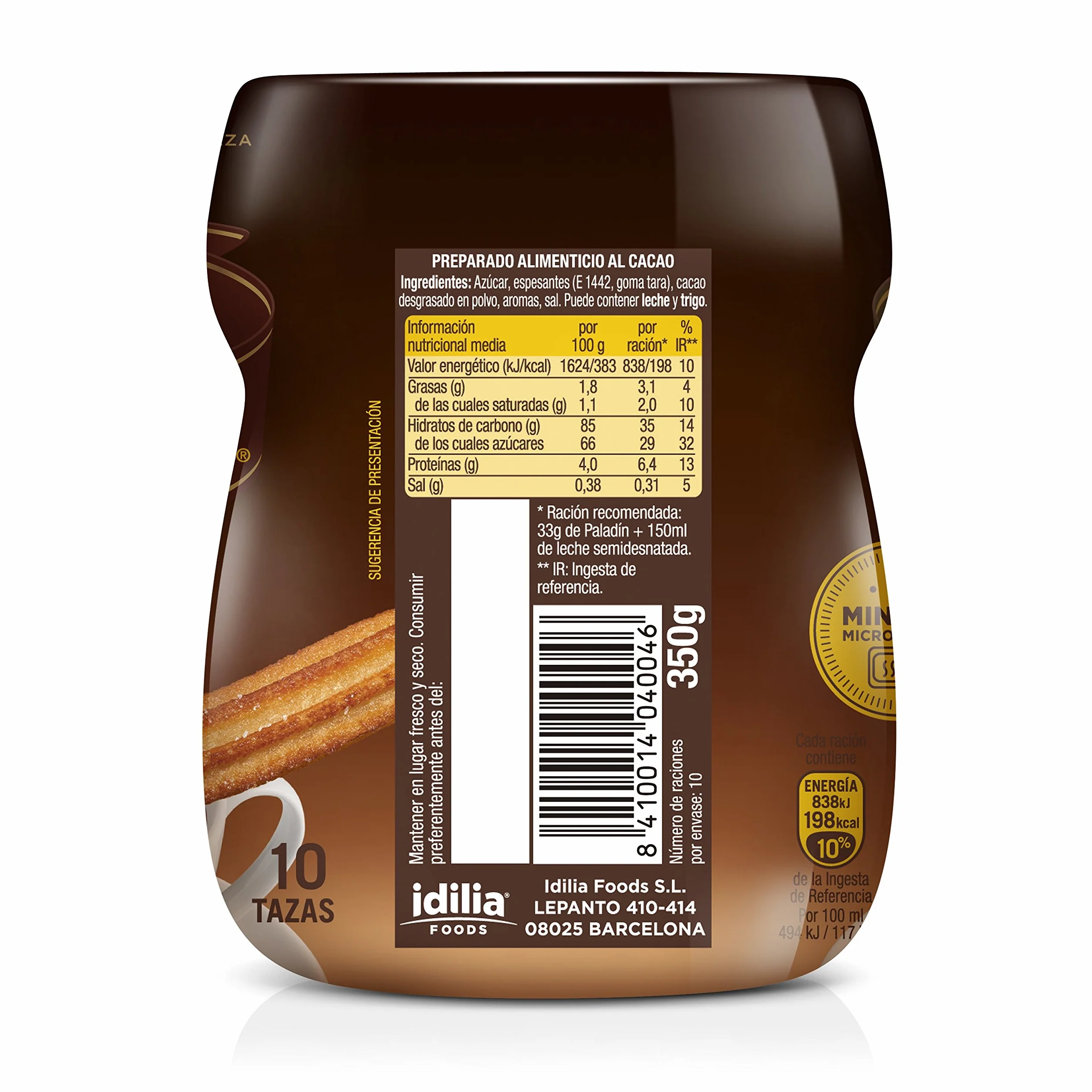 Cacao Paladin La Taza Minuto 350g Pack de 2