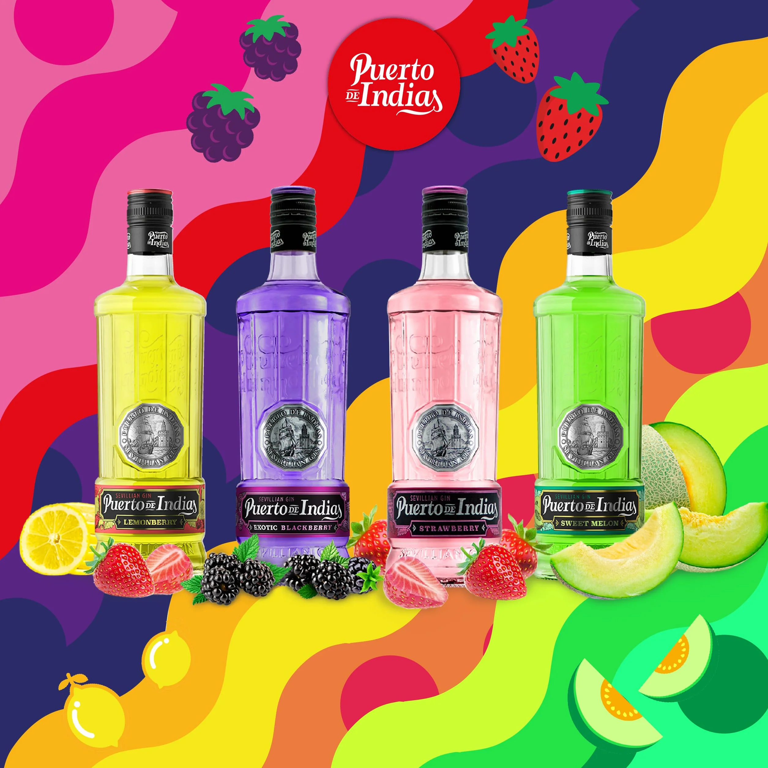 Puerto de Indias Pack Exotic Premium Gin 70 cl 37.5º + Copa de Cristal Morada