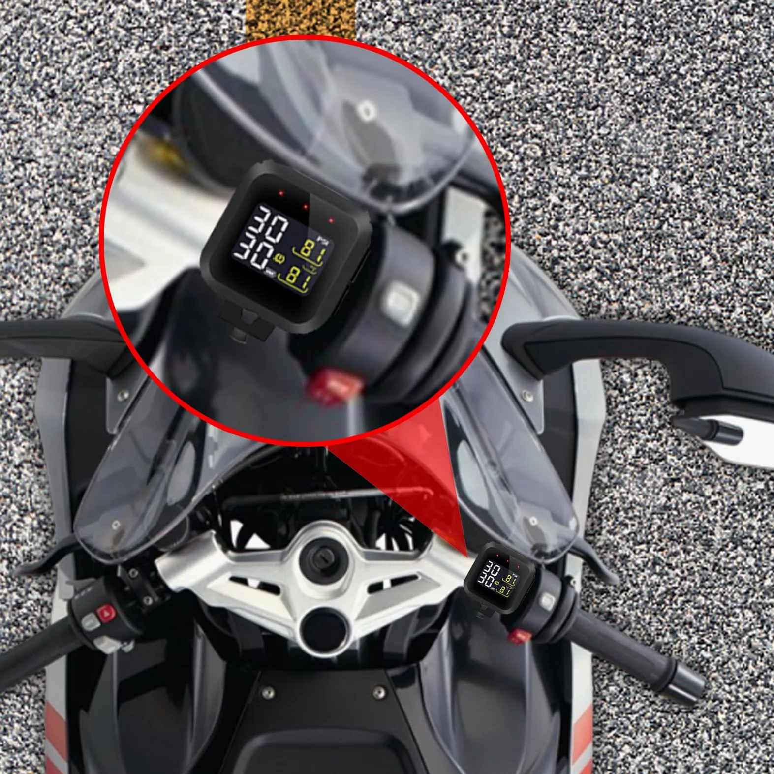 Manómetro digital de neumáticos - Monitor portátil en tiempo real, manómetro de presión de los neumáticos, para automóviles viajes por carretera reparación mantenimiento vehículo bicicleta auto camión