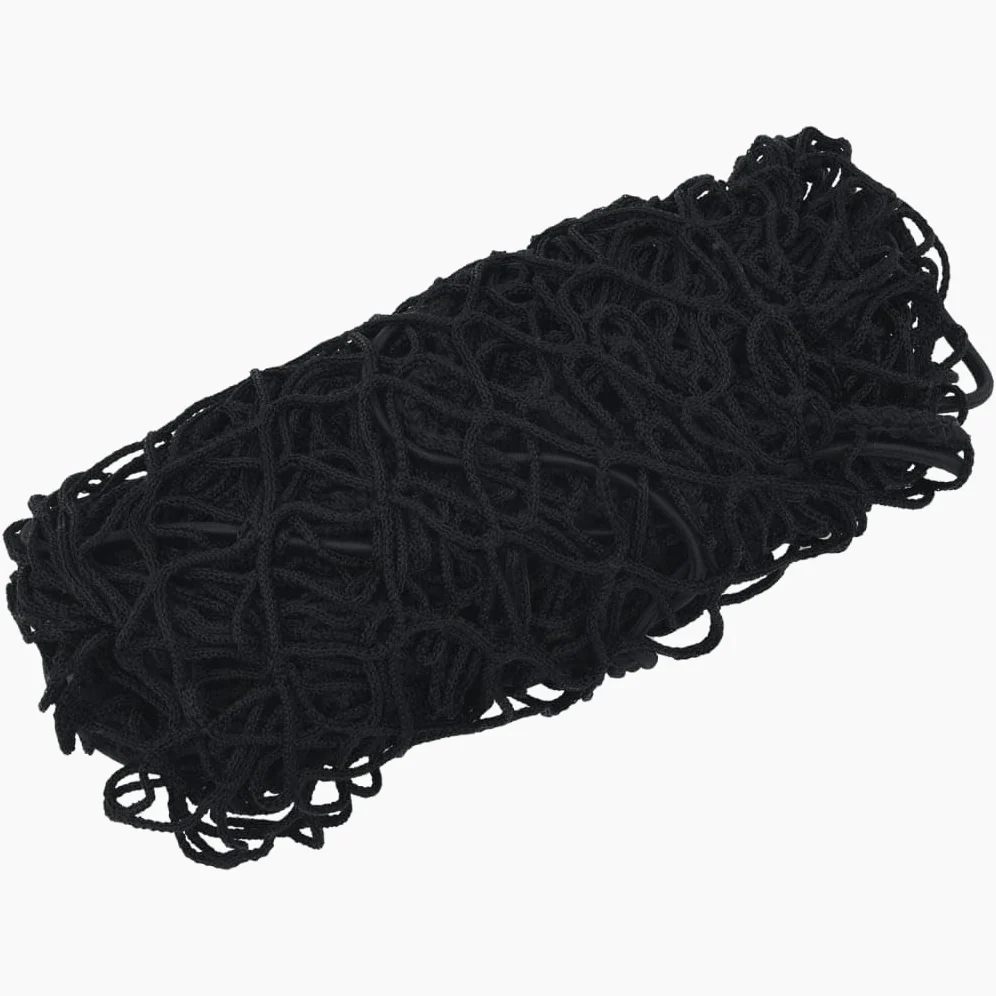 Red de seguridad de carga para remolques, 4 x 4 m, con cuerda de goma, 6 mm, para camiones, coches, portaequipajes de techo, color negro