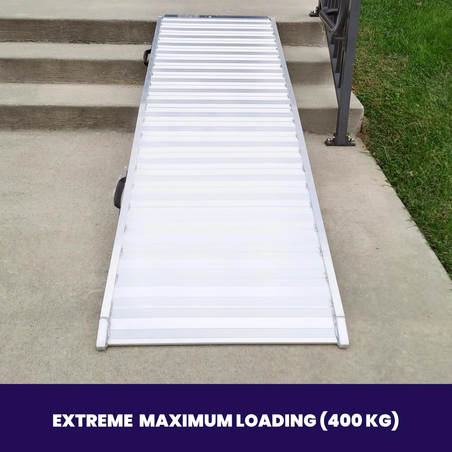 Rampa de Carga 400kg Moto Rigida Robusta Plegable Plataforma 225cm Silla de Ruedas Aluminio Superficie Ultra Antideslizante Transporte Eventos Estuche de Vuelo HR225