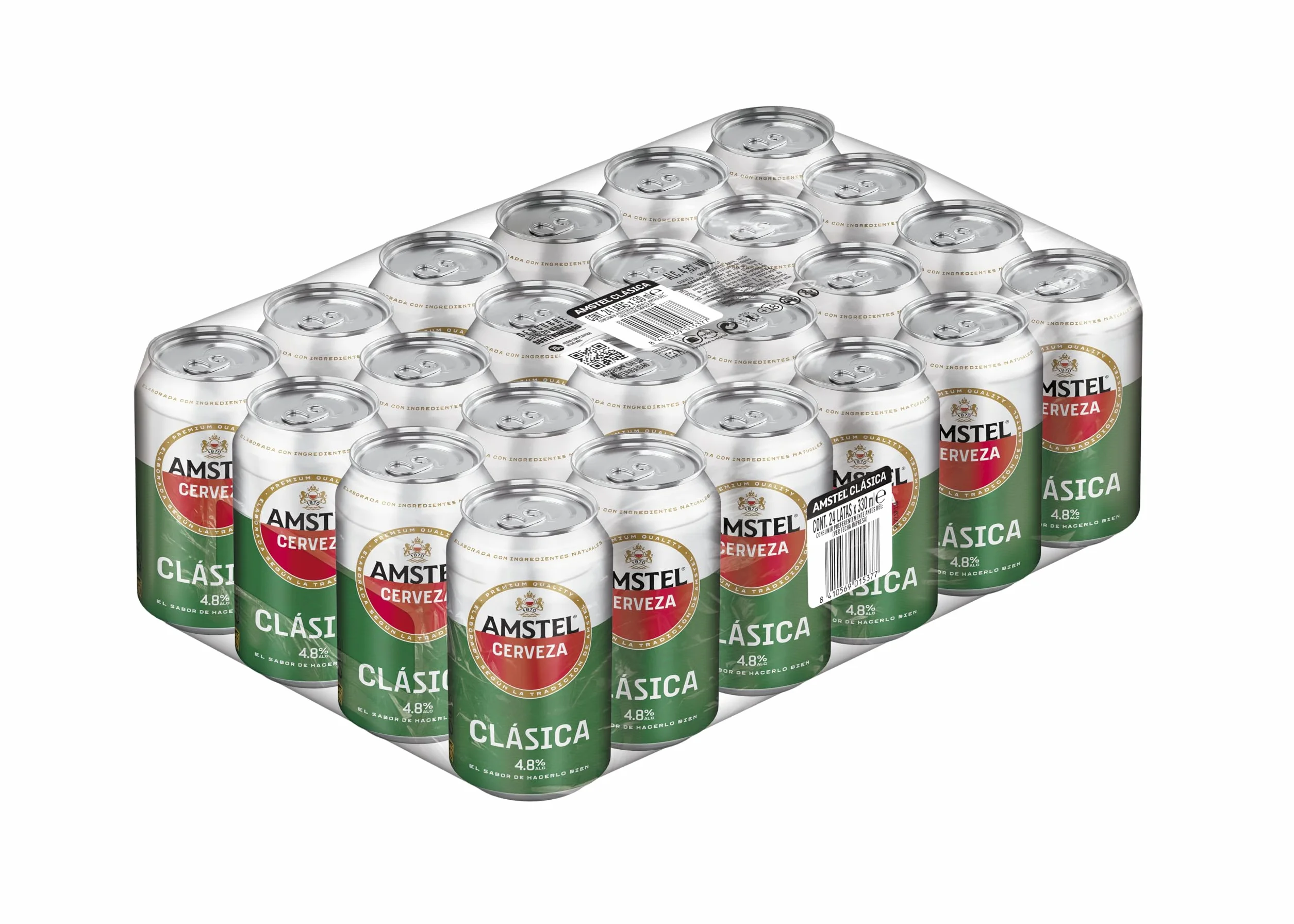 Amstel Clásica Cerveza Lager Pack Lata 24x33 cl