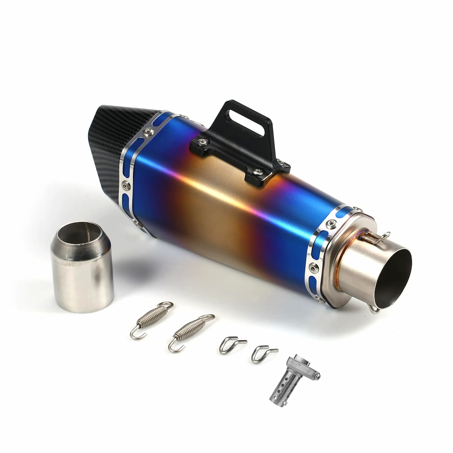 Shkalacar Silenciador de Escape Moto 38-51mm Universal, Tubos de Escape de 1,5 a 2 Pulgadas, Tubo de Cola de Repuesto Resistente a Altas Temperaturas para Motocicleta