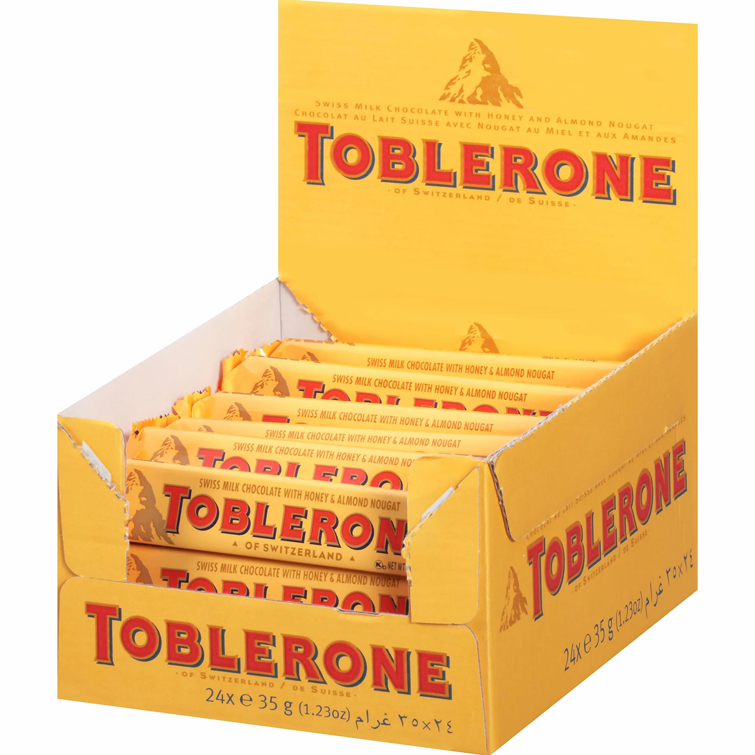 Toblerone Milk Chocolate 1.23 Ounce Pack of 24