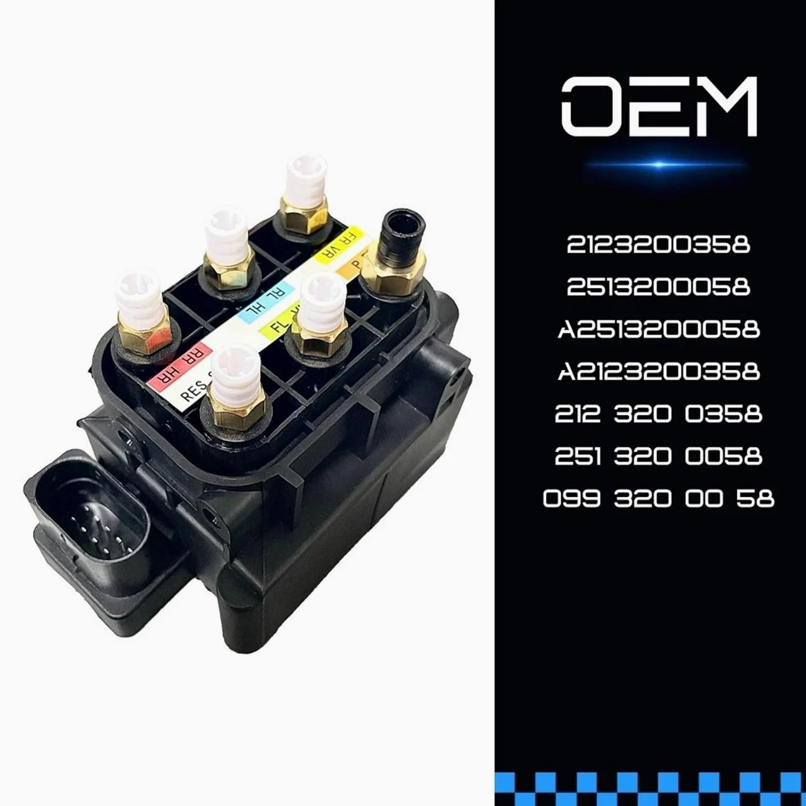 Suspensiones aire,Amortiguador de aire Bloque de válvula solenoide de suministro de bomba de compresor de suspensión neumática para Mercedes W221 W166 W164 W251 W212 W222 C216