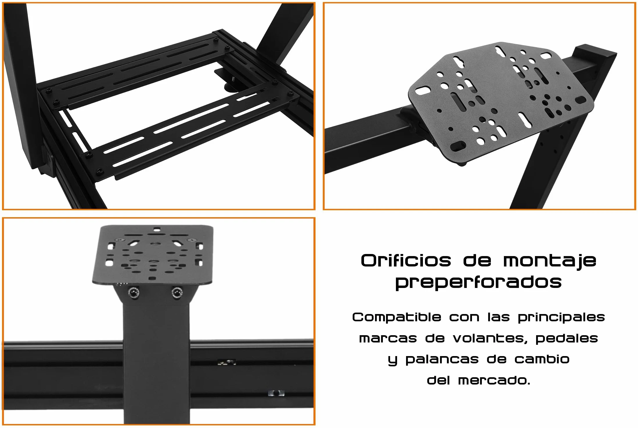Indeca Cockpit Simracing Magnus Racer GTR con Asiento | Soporte para Volante, Pedales y Palanca de Cambios | Estructura de Aluminio y Acero | Ajustable y Estable