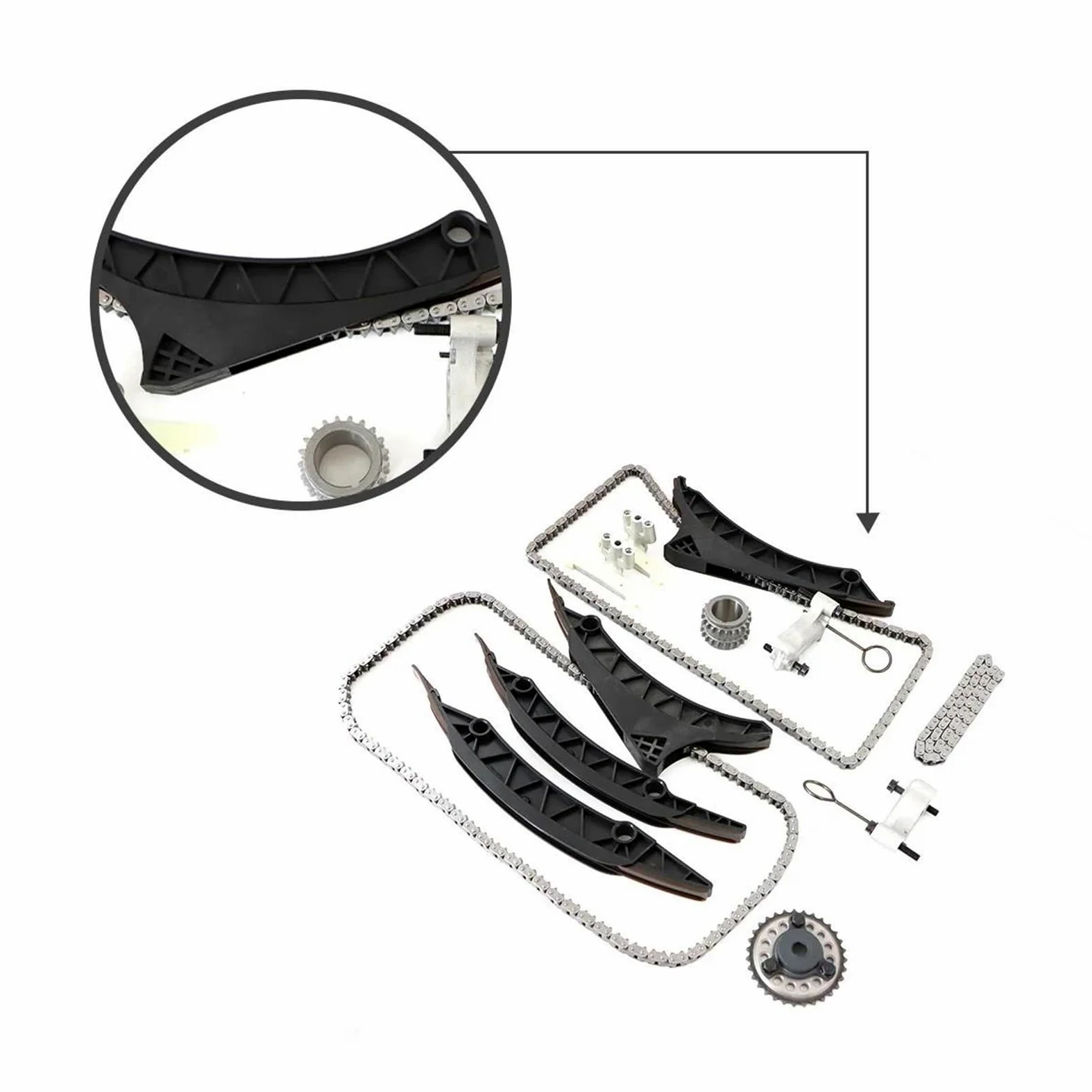Kit De Cadena Distribución N63 Y Piñón Árbol Levas Motores Para ALPINA B7 N63B V8 4.0L .4L N63B40A Para 550, 650, 750, X5 X6 Piñón cadena