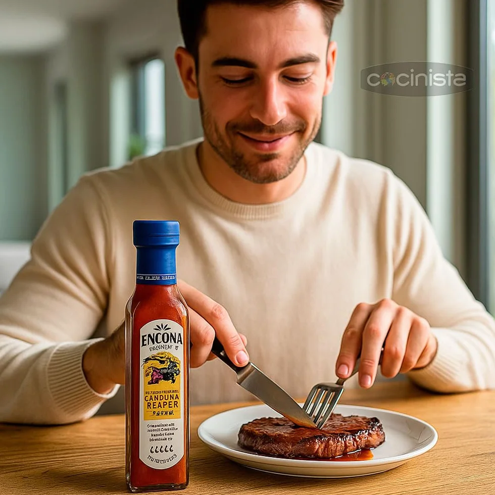 Salsa picante extrema Carolina Reaper 8% pack 2 botellas 142 ml para tacos hamburguesas pizza