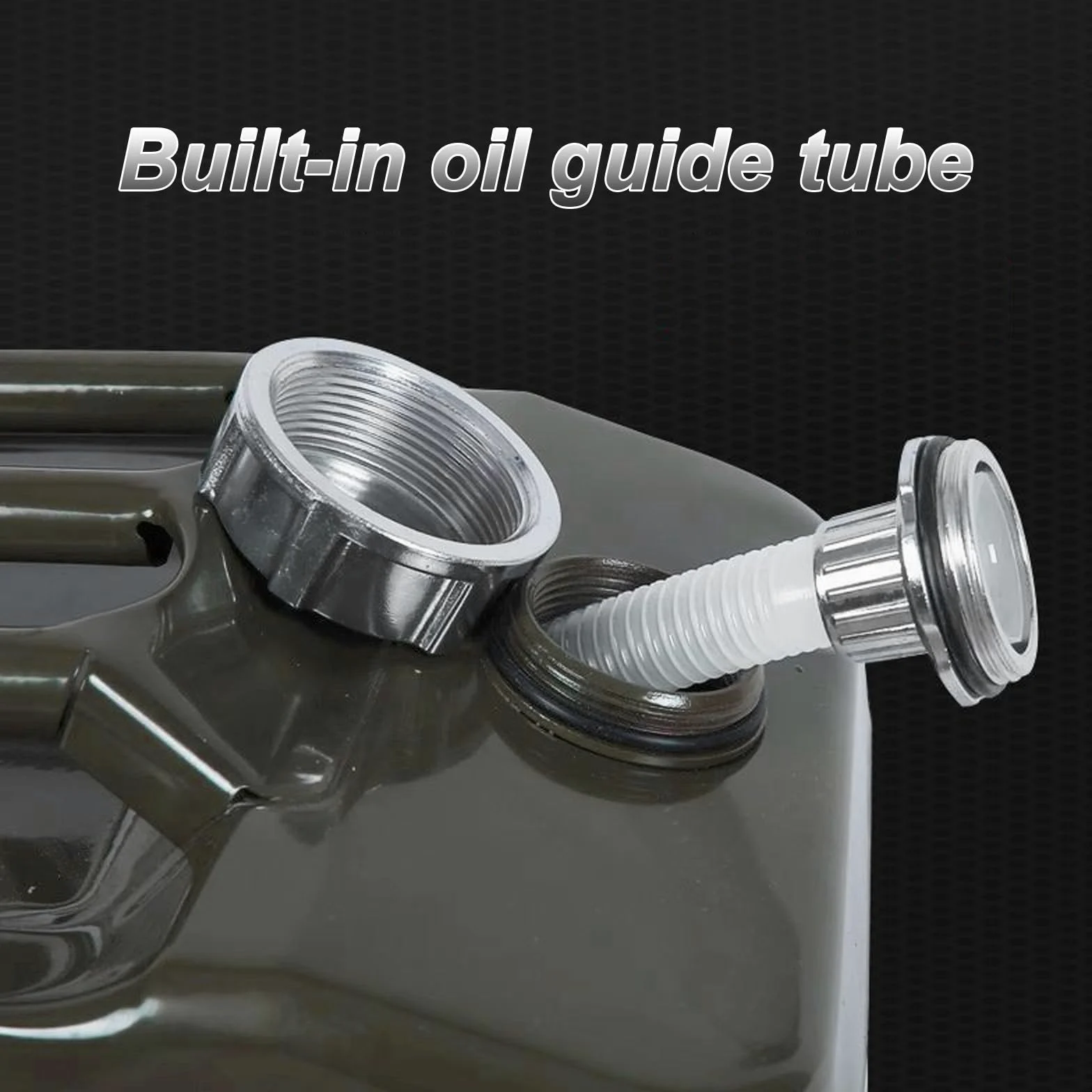 Tanque de Gasolina de Metal con Pico Flexible, Contenedor de Gasolina for Equipos de Viajes Autónomos, Viajes y Campamentos(15L)