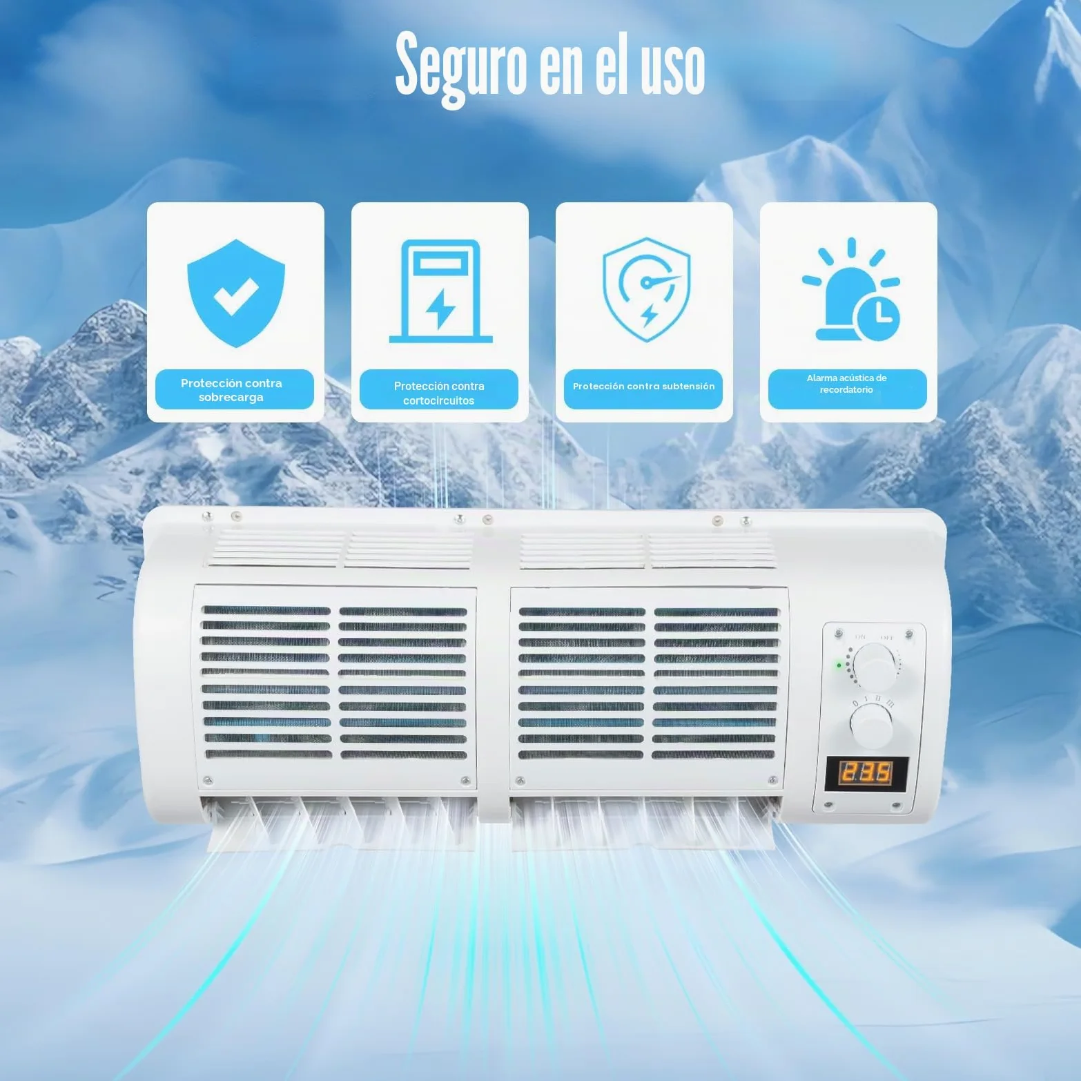 Aire acondicionado para caravana 100 W pantalla LCD R134A