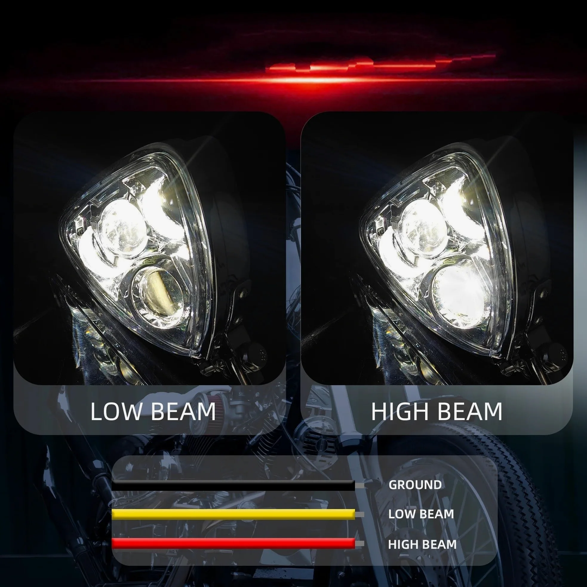 Faro Led Moto Soporte De Conexión Para Luz Triangular Doble Para Touring Cafe Racer, Chopper Y Bobber