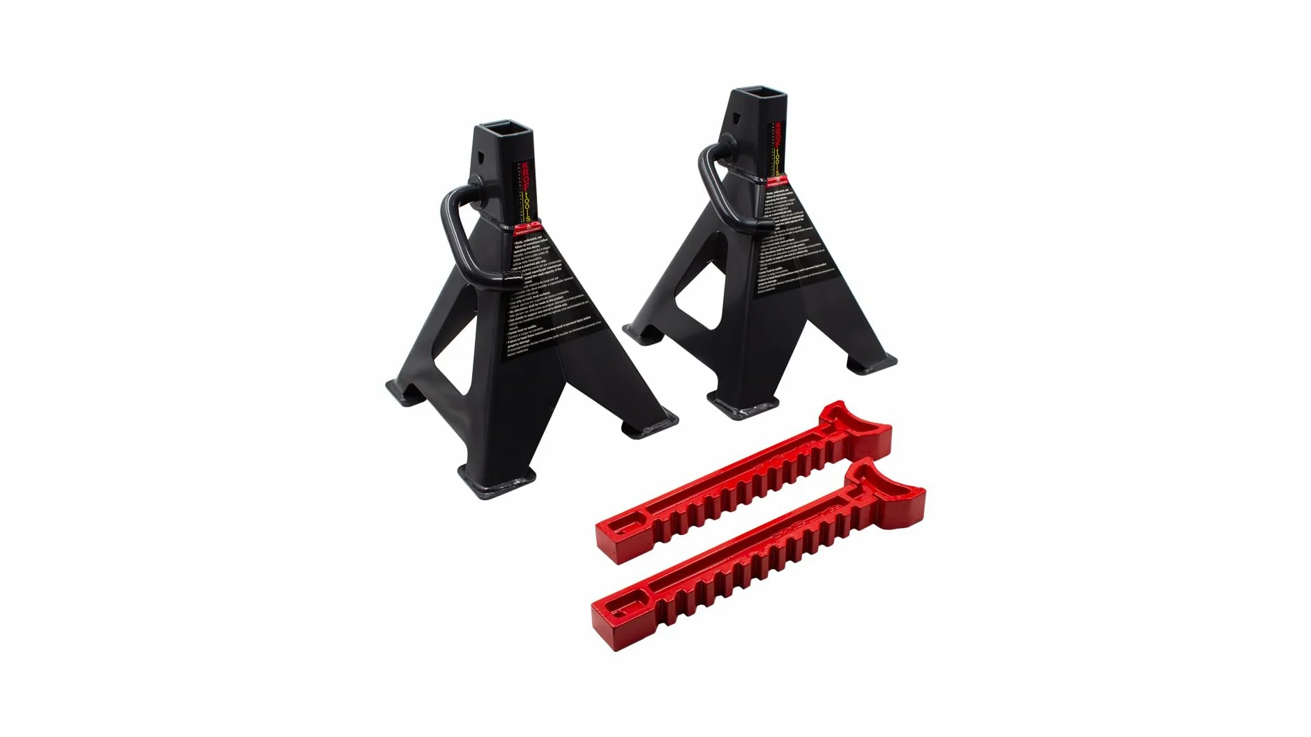 Soportes de Gato para Automóvil 6T, Par de 2 Piezas, Negro con Rojo, Acero Resistente