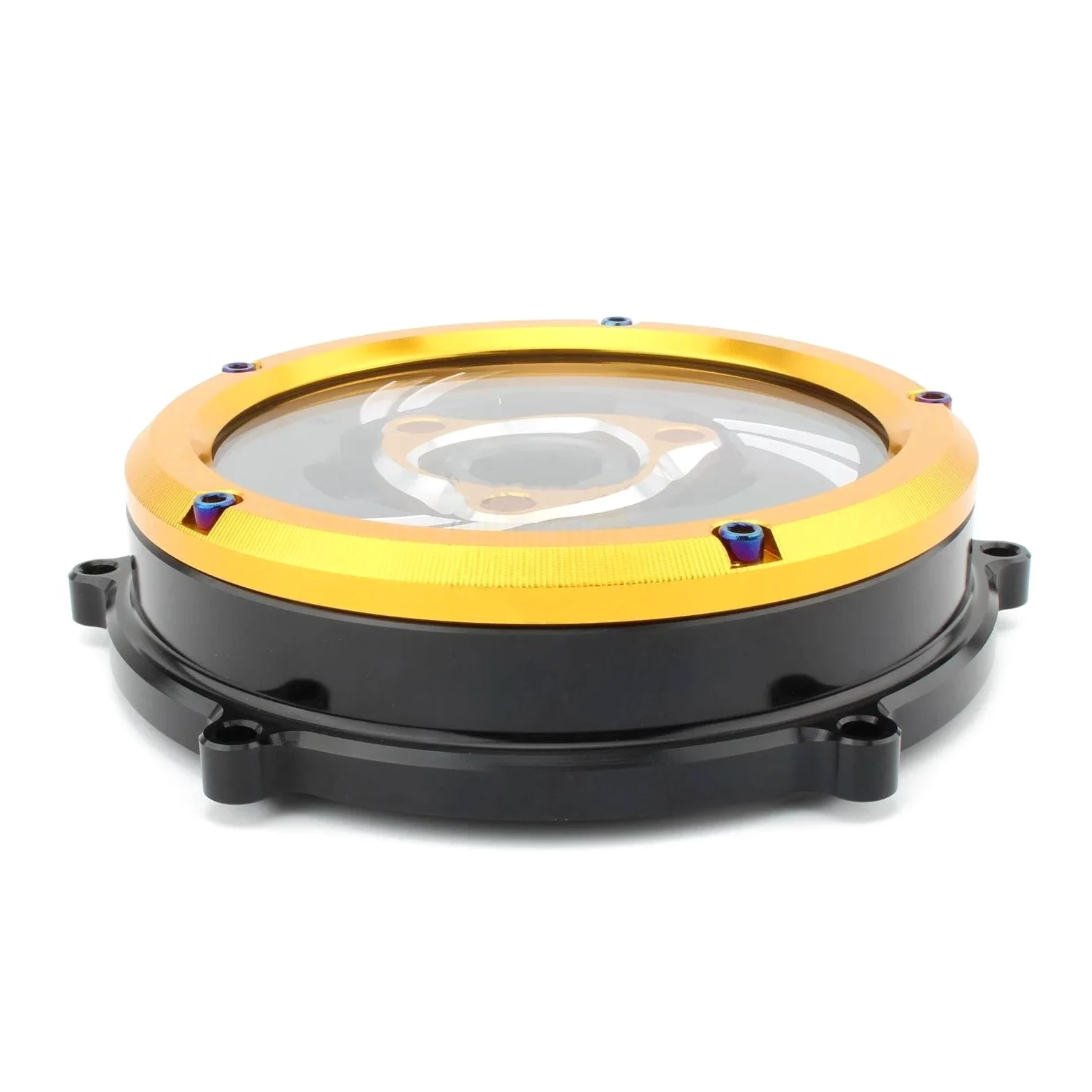 Accesorios Motocicletas Protector De Retén Muelle para Tapa Embrague, Motor Competición, para Ducati para Panigale V4 2018-2023, Kit Placa Presión(Black Yellow)