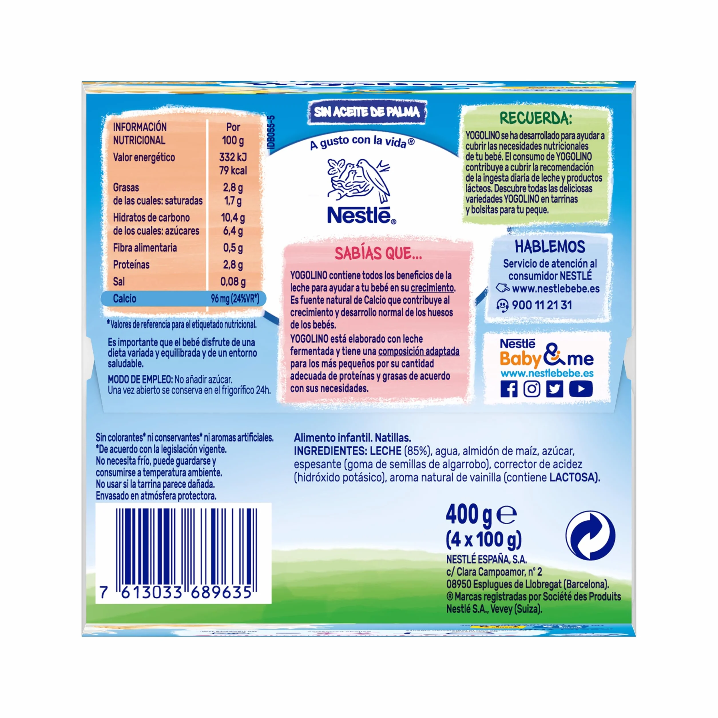 Nestlé Iogolino Natillas con Galleta 4x100 gr 6m+