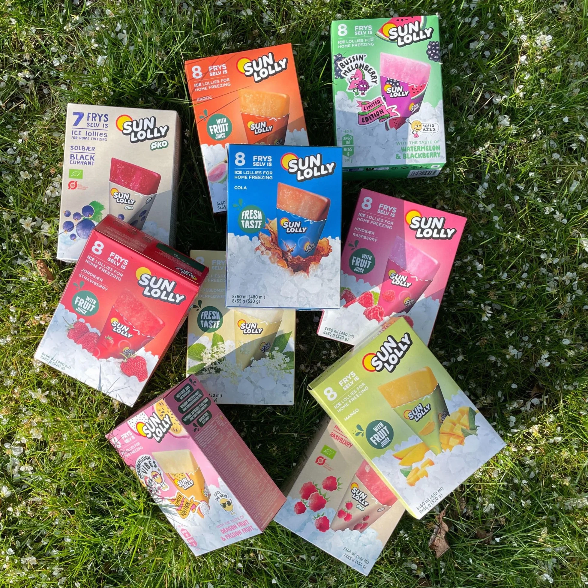 Sun Lolly Helados de agua Fresa 8 piezas 480 ml Sin lactosa Sin gluten