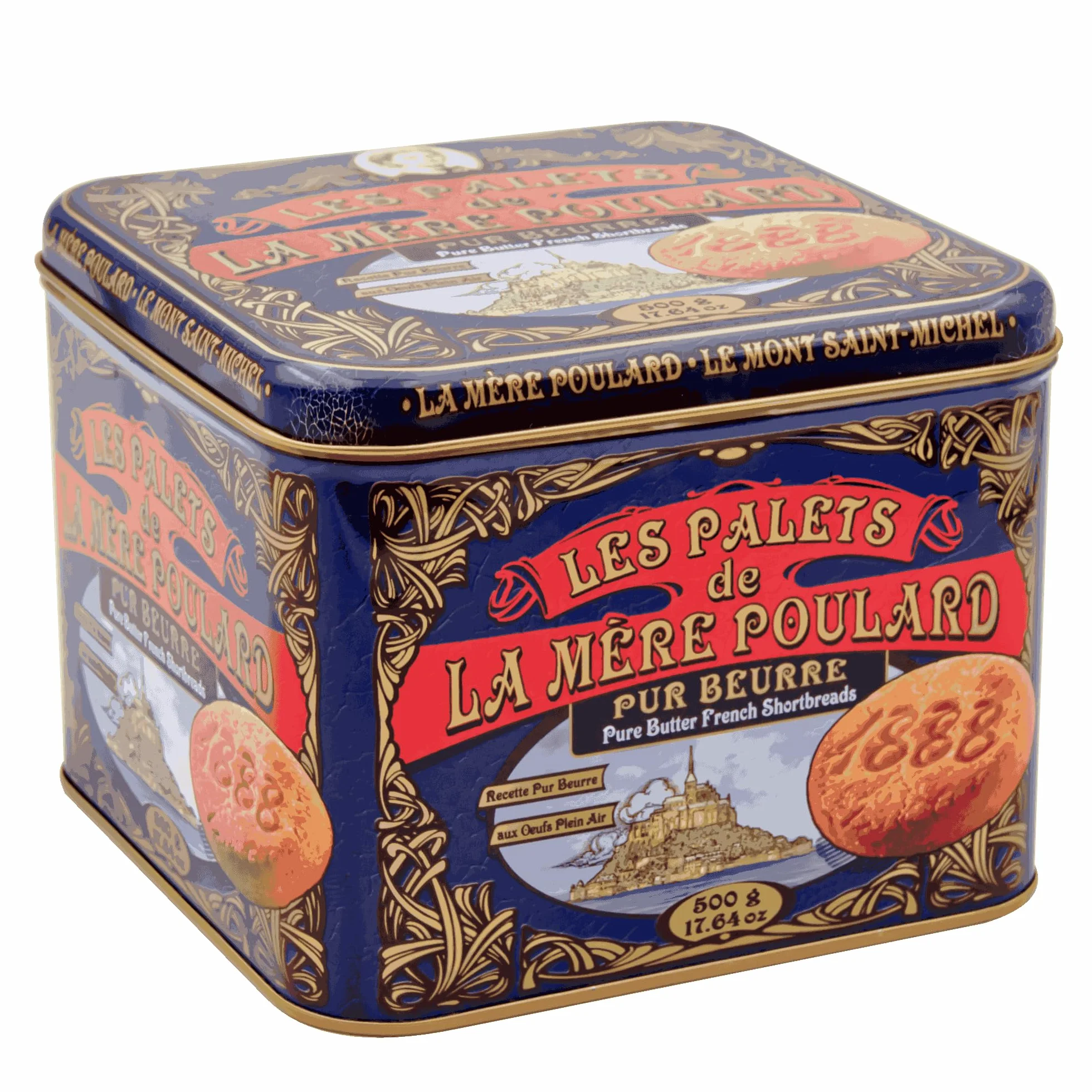 La Mère Poulard galletas tipo palets de mantequilla pura gruesas crujientes Lata 500g