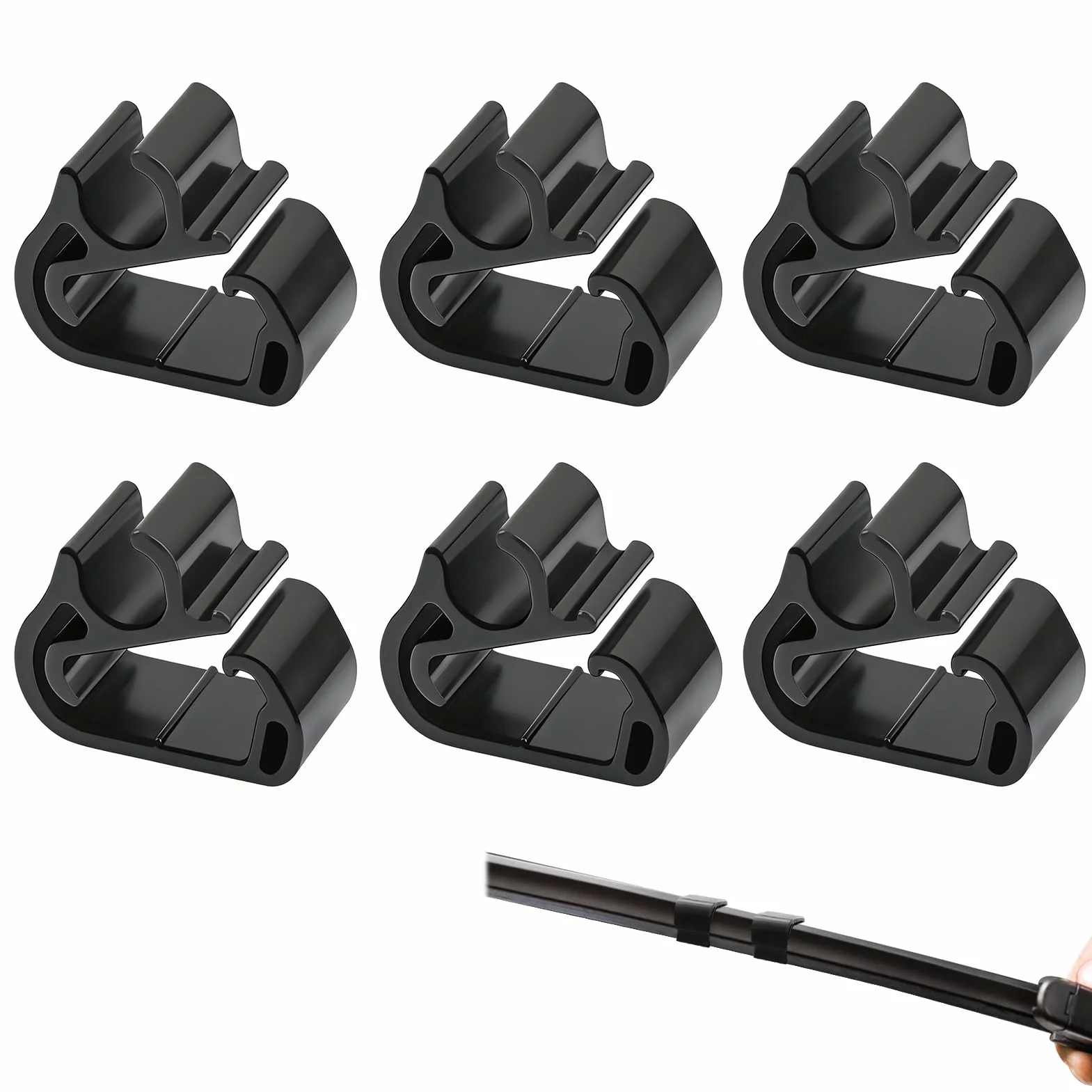 6 Piezas Clips para Brazo Limpiaparabrisas compatible con Peugeot 3008 5008 Citroën C5 DS7, Juego de Clips de Repuesto para Fijación de Manguera Lavaparabrisas