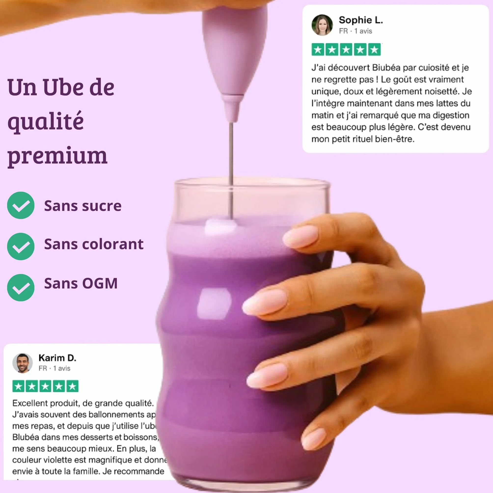 Blubea Polvo Ube 100% natural, rico en antioxidantes, 100 g