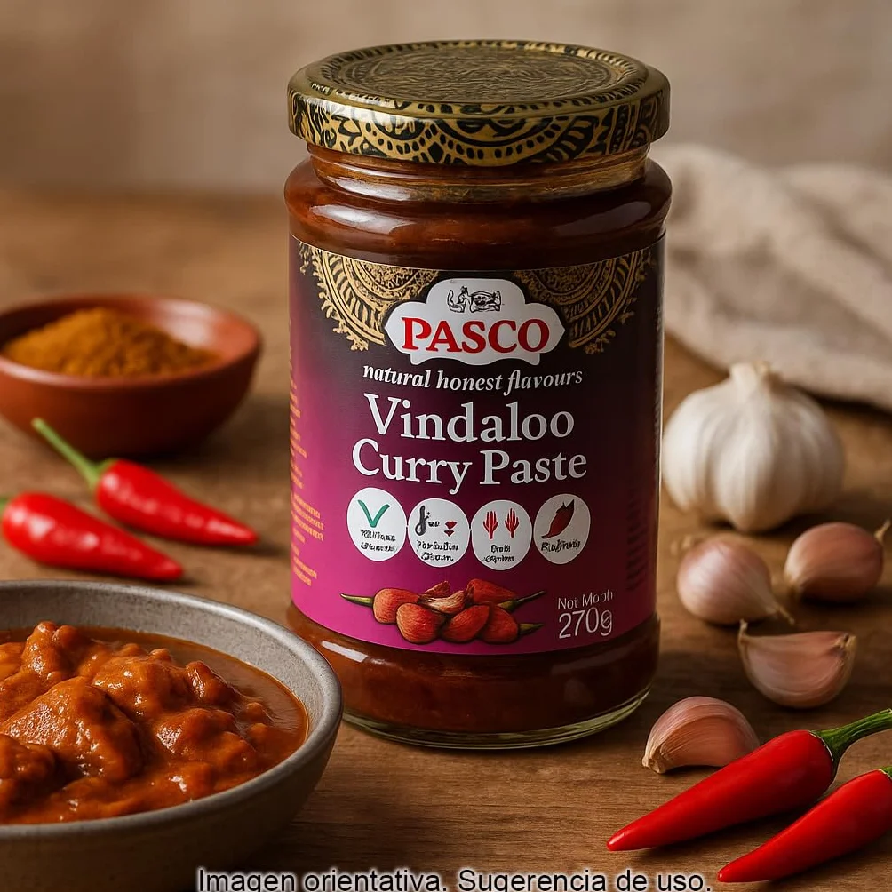 Pasta de Curry Vindaloo muy picante 270 g concentrado de especias para curry indio