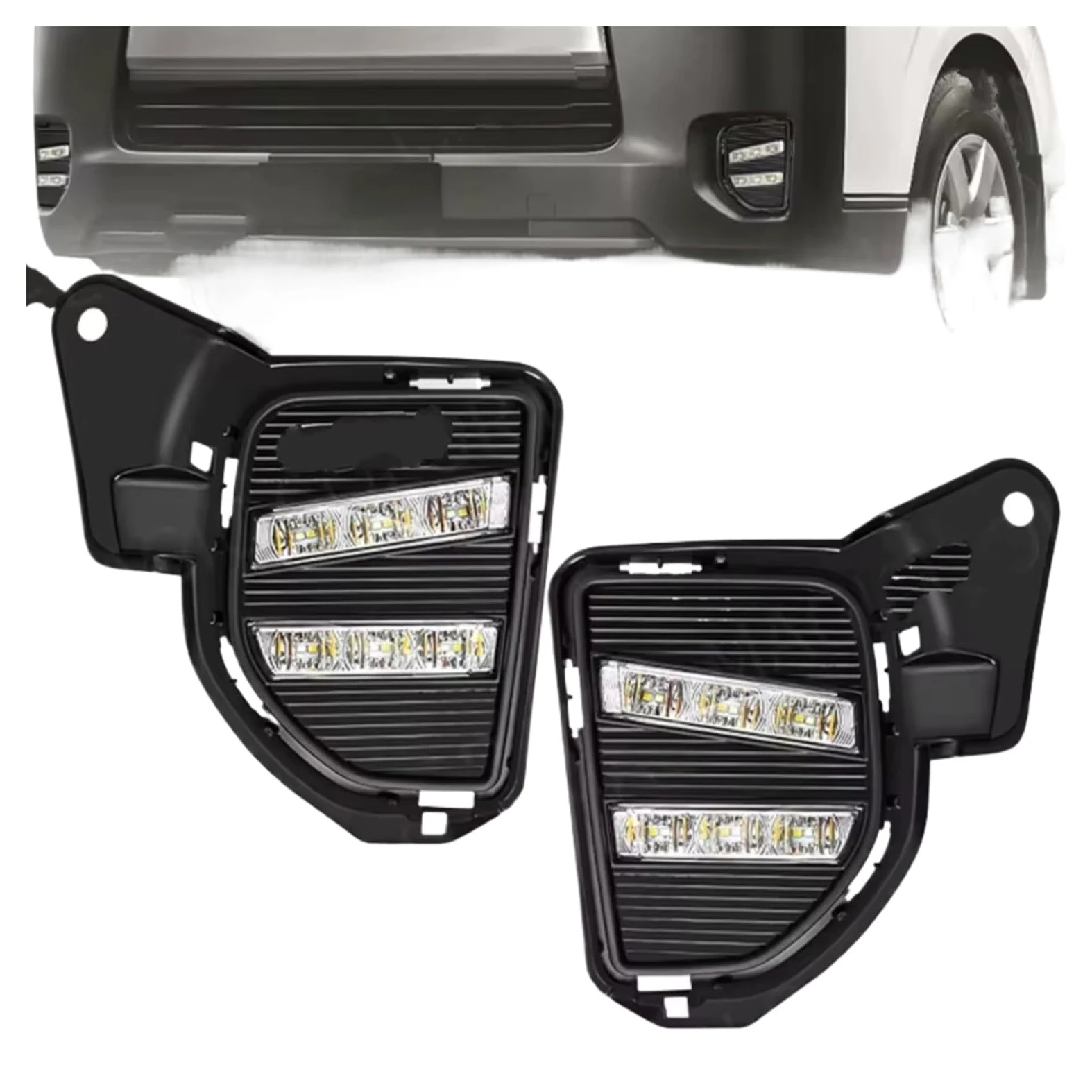 Faros Antiniebla Delantero Para Toyota Para Hiace 2014 2015 2016 Luces diurnas LED DRL Faros delanteros