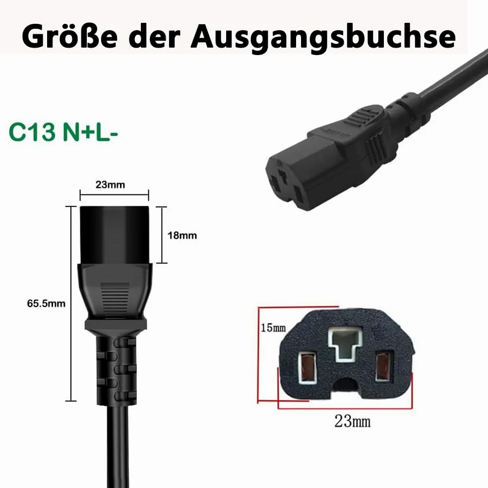 QDD Cargador de batería LiFePO4 de 58,4 V 58,4 V Cargador de batería DC C13 N+ L Conector para 16S 48 V LiFePO4 Batería Cargador Rápido