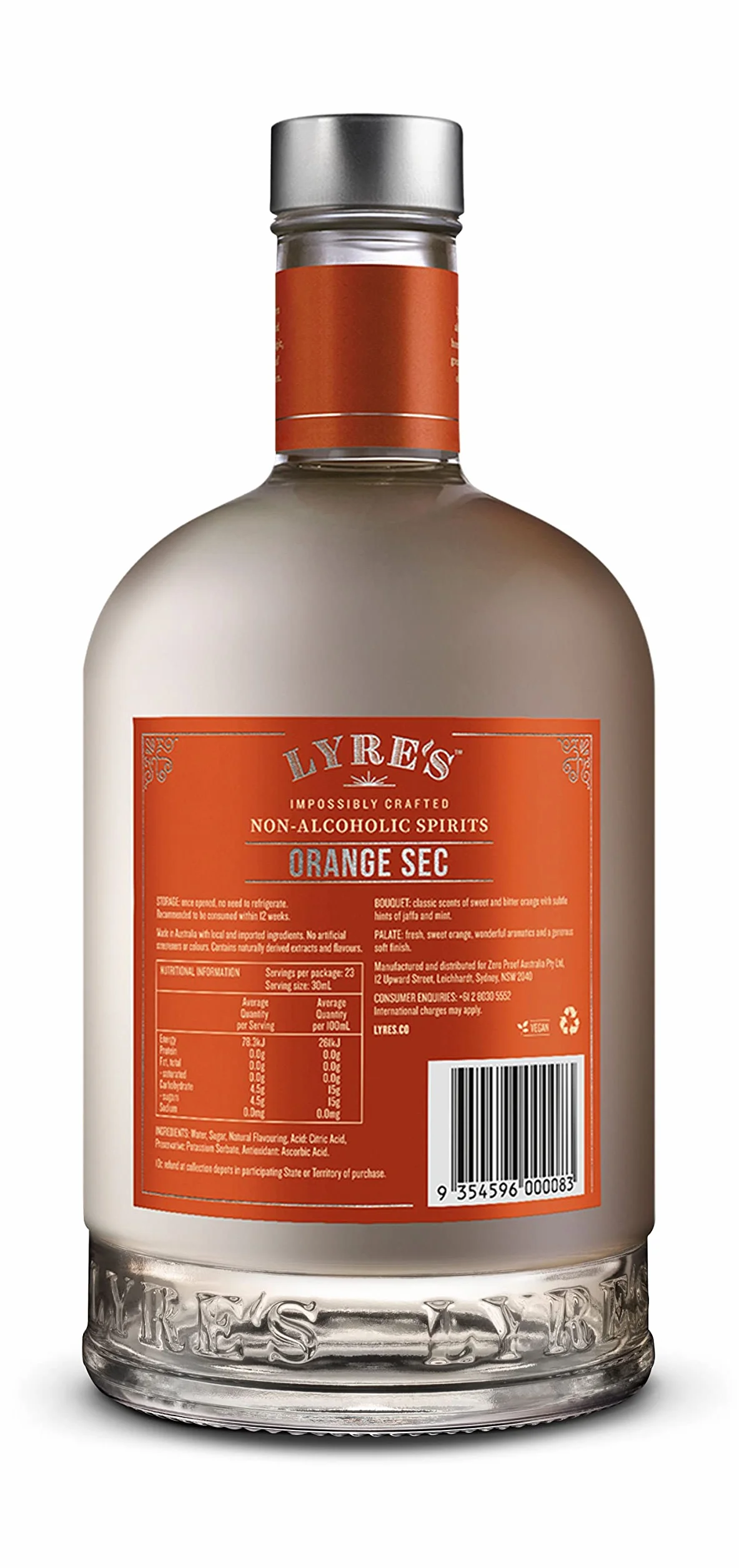 Lyre's Orange Sec Bebida Espirituosa Sin Alcohol - Estilo Triple Sec 700ml