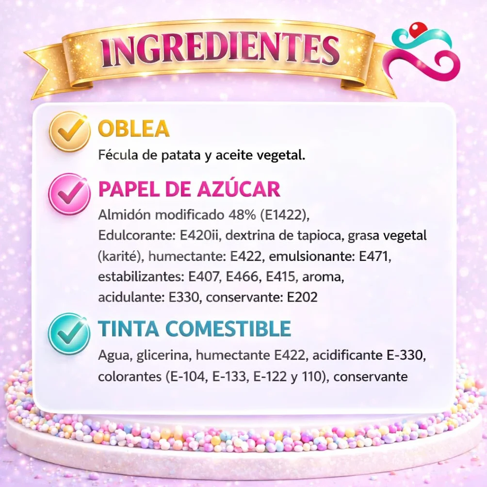Imagen Comestible Personalizable para Tartas de Cumpleaños - Añade Foto, Nombre y Texto - Varios Tamaños Rectangular