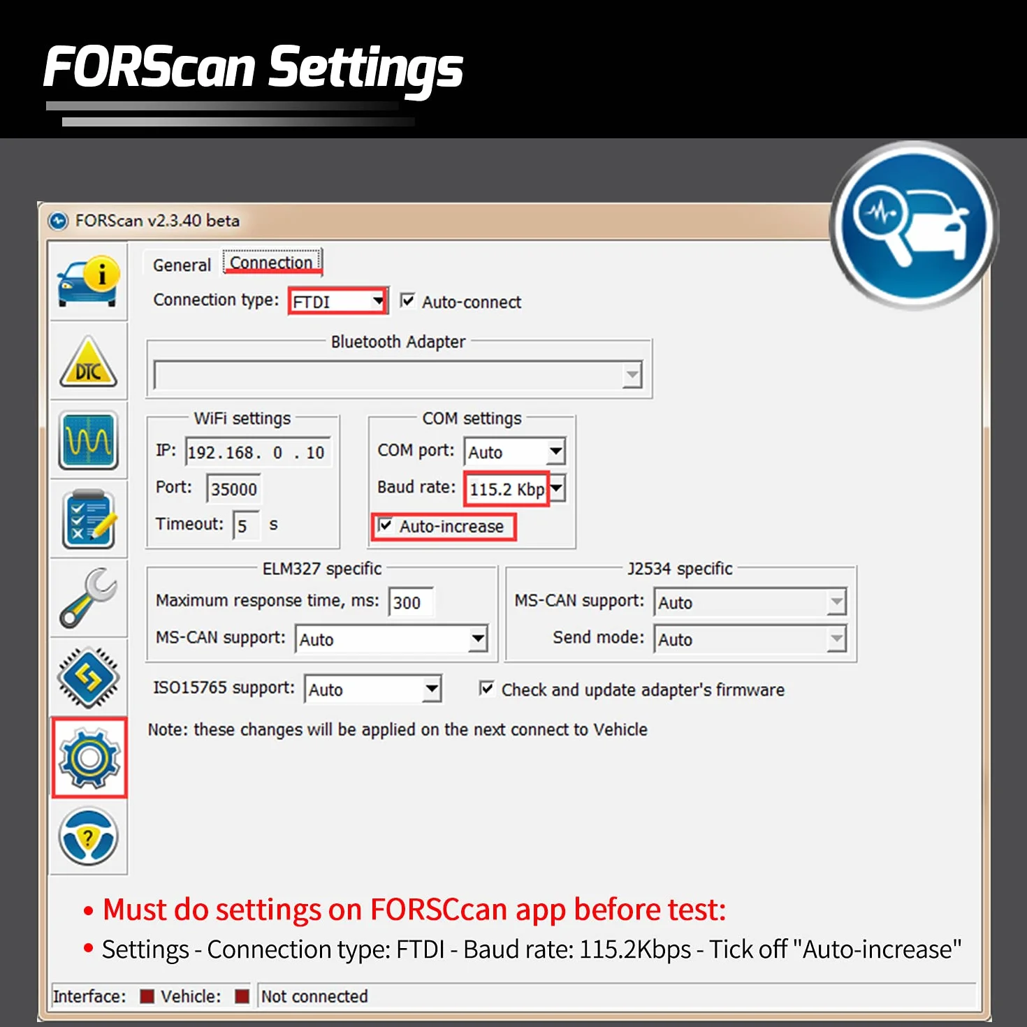 Vgate vLinker FS Adaptador USB OBD2 para for-Scan HS/MS-Can Auto Switch | HS/MS-CAN, interruptor automático