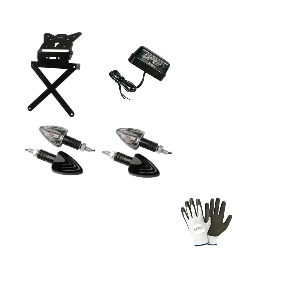 Matricula para Moto Universal + 4 Flechas + luz matrícula Kit homologado lampa Honda CBF 125 2008 – 2017