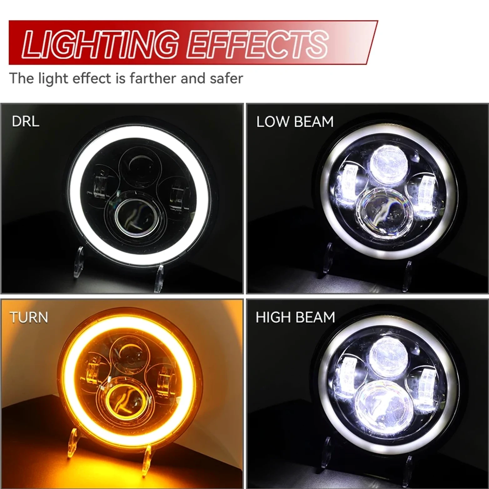 Bombilla para coche Compatible con Wrangler JK TJ Compatible con Hummer H1 H2 2 uds. Faros LED redondos de 7 pulgadas accesorios para coche Bombilla Coche