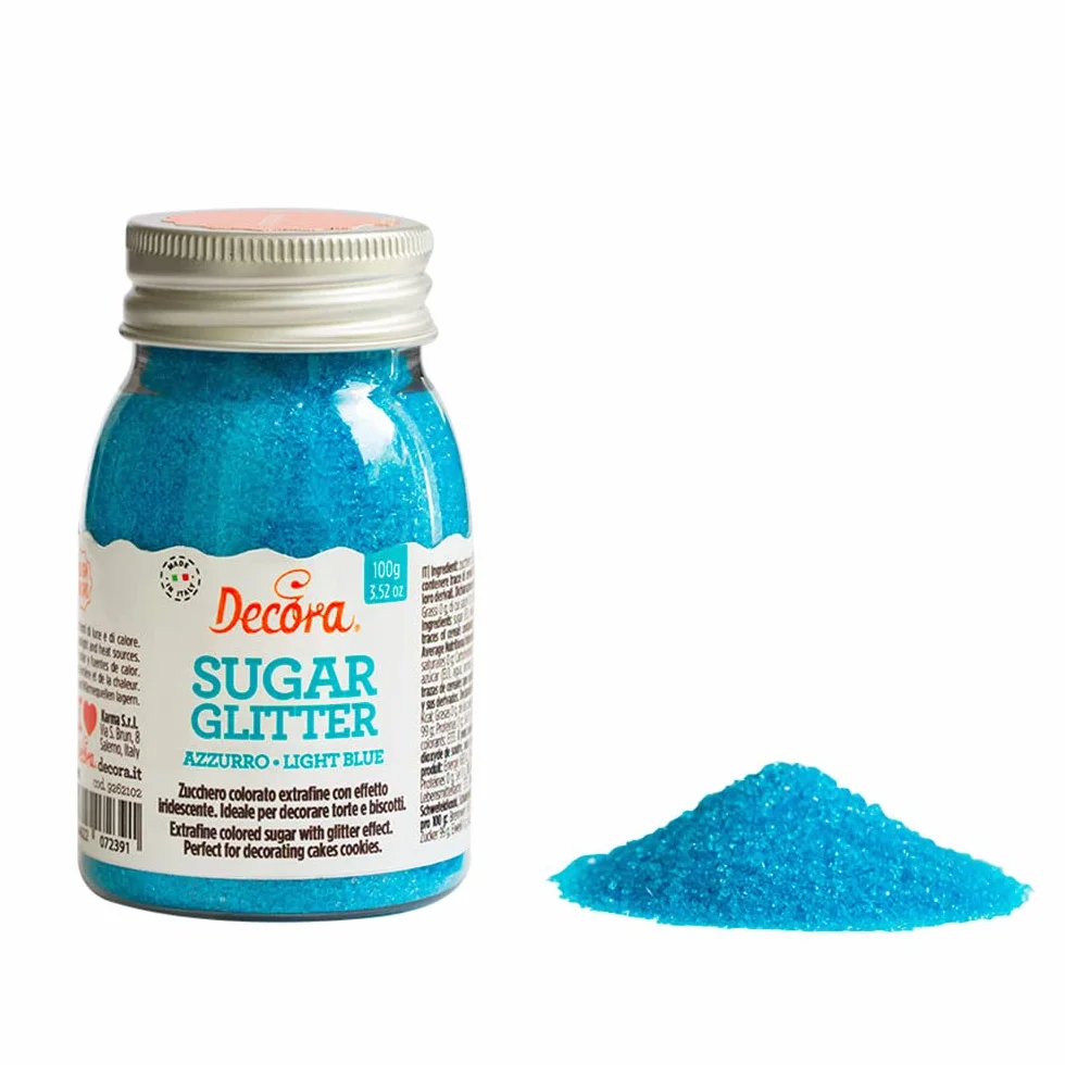 Decora Azúcar Glitter Azul Paquete de 100 g