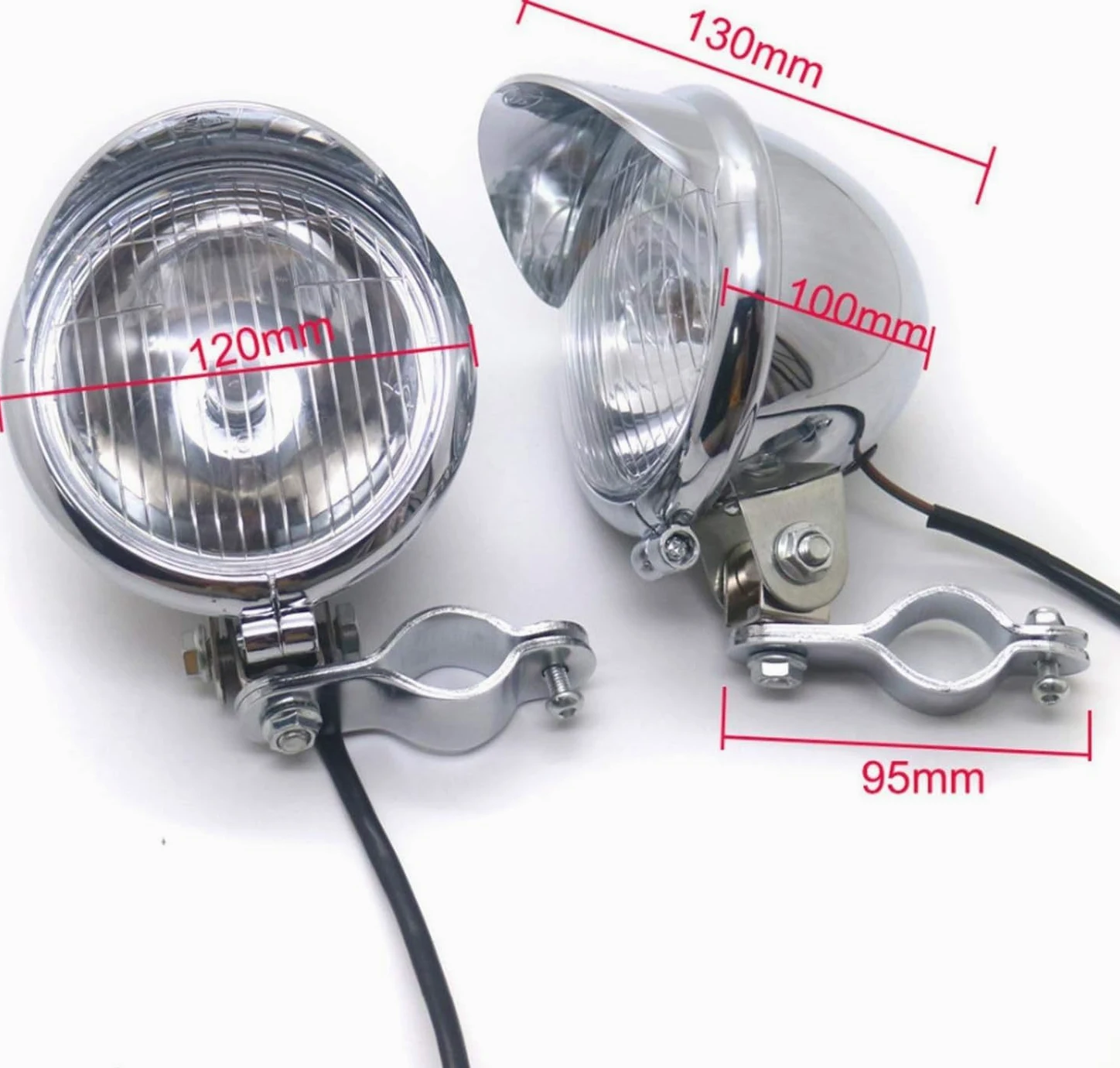 Faros adicionales Motocicleta Cromado Punto de Paso Luz de Niebla con Rodillo Jaula Guard Bar Tubo Soporte Soporte Soporte (Color : 1)