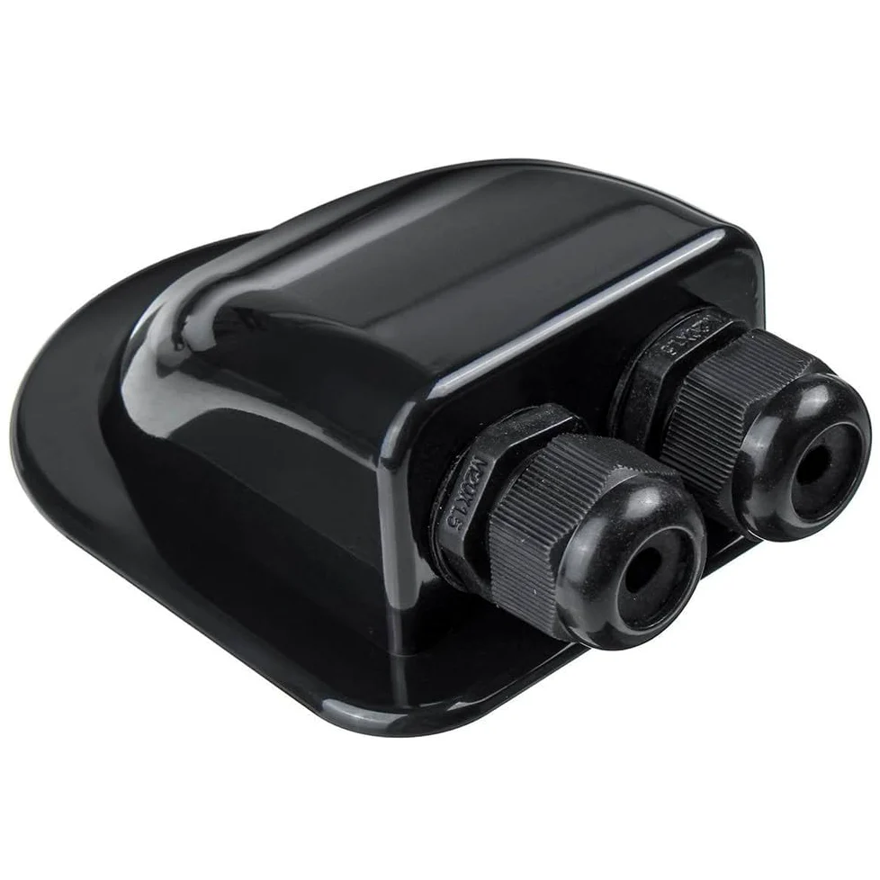 Negro 2 piezas de pasador de techo, pasador de cable, resistente al agua, para instalación solar, autocaravana, barco, aire acondicionado