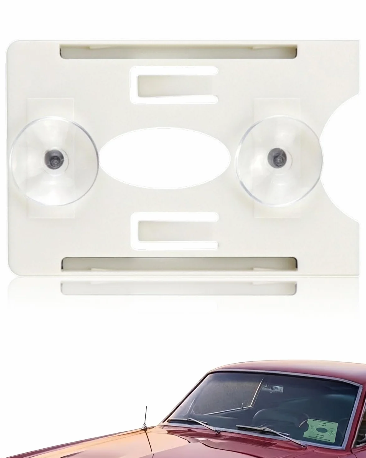 1 pieza Soporte de Tarjeta con Ventosa Gestión Vehículo Organizador de Permisos de Estacionamiento Titular de Tarjeta Rfid Pack,soporte de tarjetas para coche con ventosa (blanco)