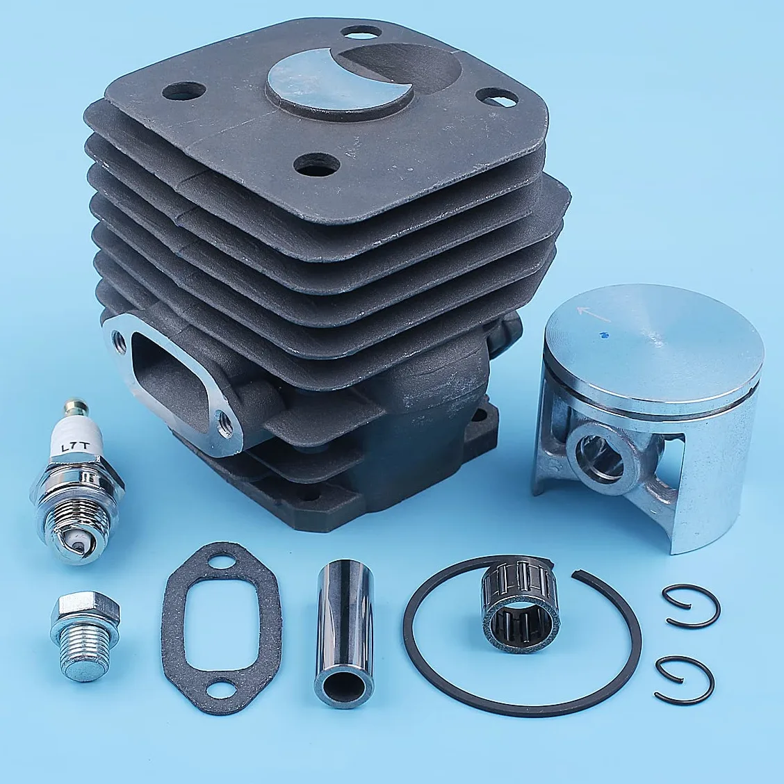 Pistón de Cilindro de 48mm, Kit de cojinete de Pasador de 12mm for H 262XP 262 261, Piezas de Repuesto de Junta de Escape recubierta de Motosierra ni-kasil