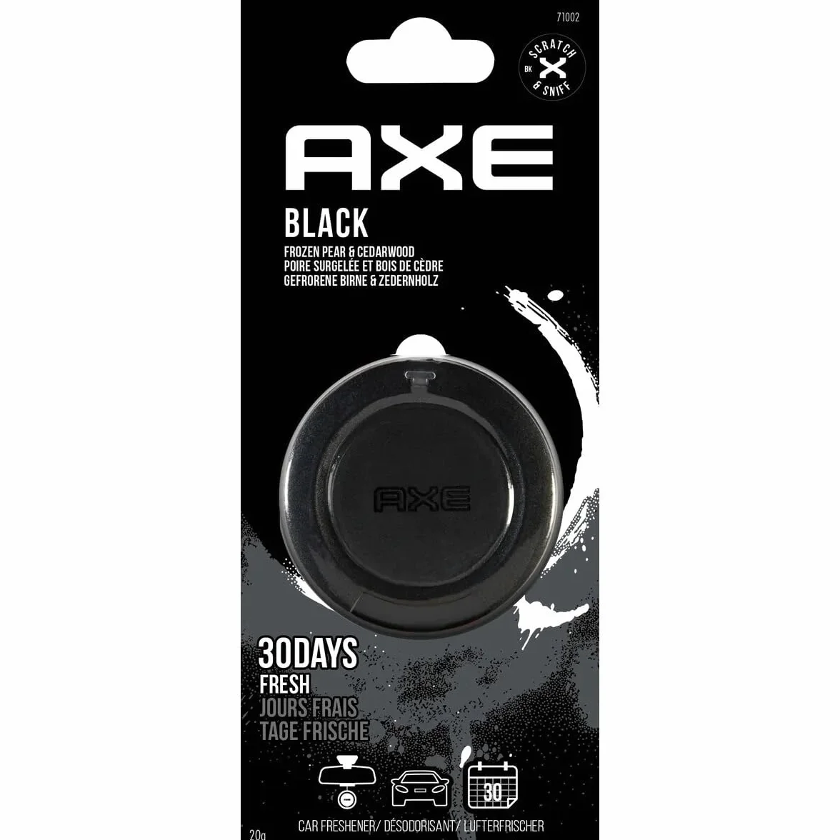 AXE Ambientador Coche 3D Colgante - Fragancia Black - Elimina Malos Olores al Instante - Frescura Irresistible y Duradera por 30 Días - Estilo y Sabor en Cada Viaje