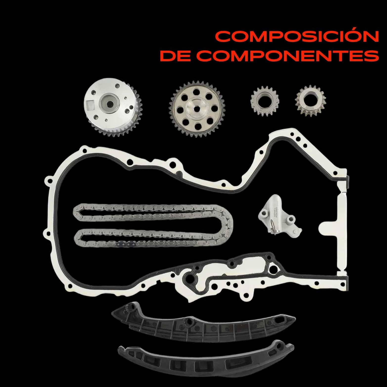 Frankberg Kit de cadena de distribución cadena de distribución | Compatible con: Altea XL 5P5 5P8, A1 Sportback 8XA 8XF, Habitación 5J7, NH3 rápido, CC 358, Golf Plus 521 5M1