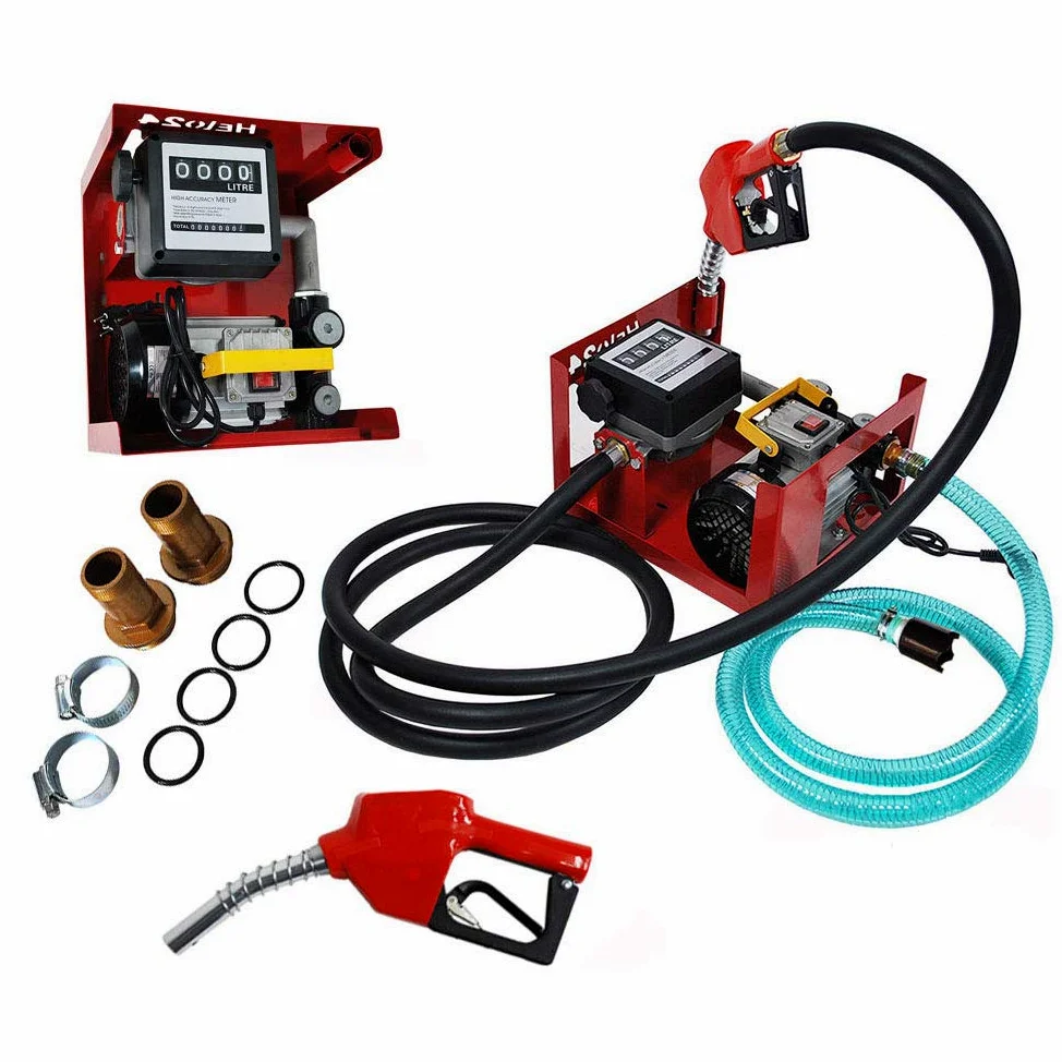Bomba de gasóleo Bomba diésel dp60l Contador Diesel 230 V, con Apertura de Pistola, Contador, Manguera Flexible, de latón válvula antirretorno, boquillas, Abrazaderas, 3600 L/h