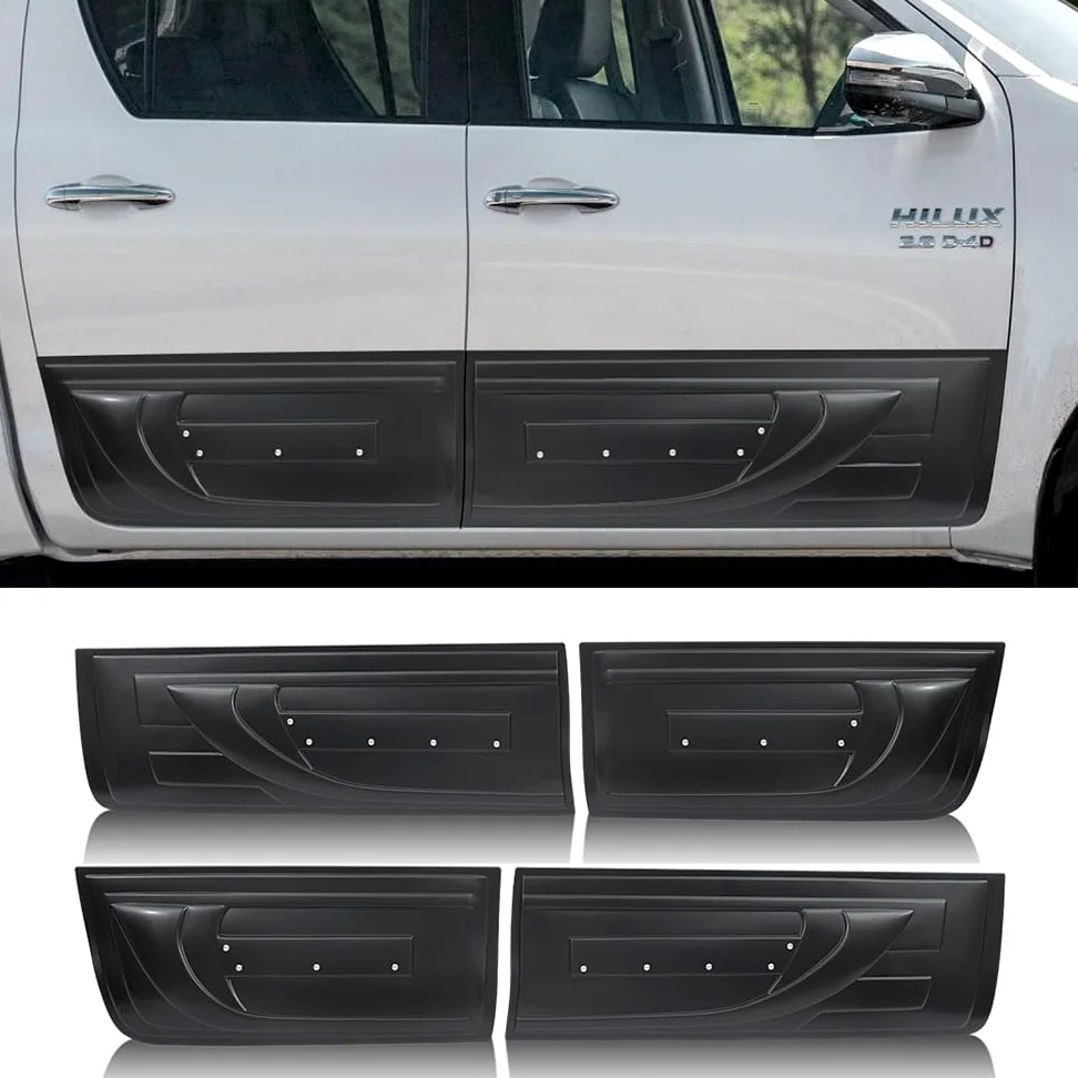 Panel Lateral para Toyota Hilux 2015-2024 Hilux AN110 AN120 AN130 Invincible X GR Sport Invincible 4 x 4 Paneles Laterales Negro Mate moldura de 4 Piezas