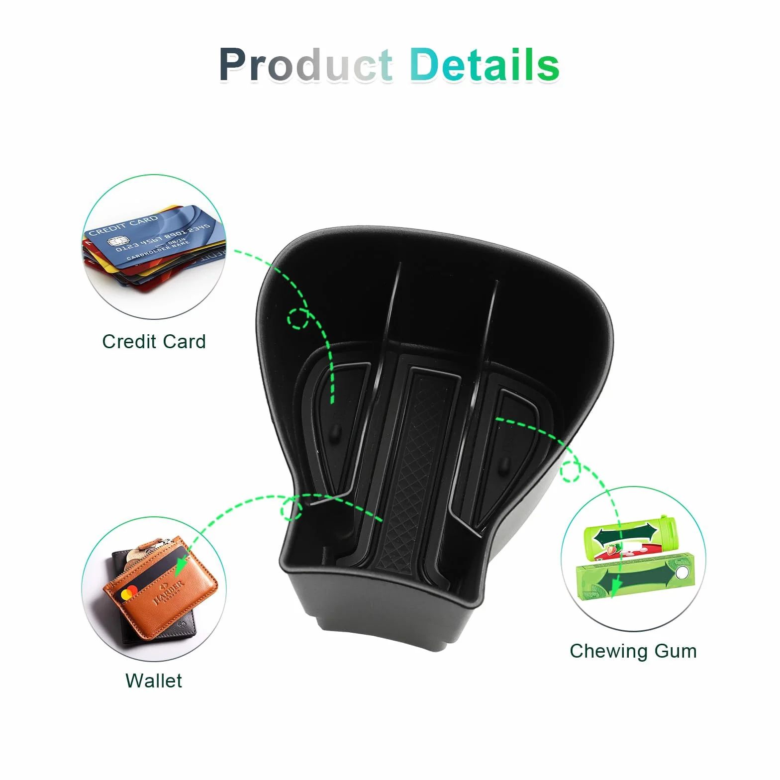 GAFAT 2020-2022 2023 V W ID3/ Cuprα Born Caja de Almacenamiento para Consola Central, ID.3 Organizador para la Guantera, Reposabrazos para Vasos de Agua, Compatible con VW ID3 Accesorios (Negro)
