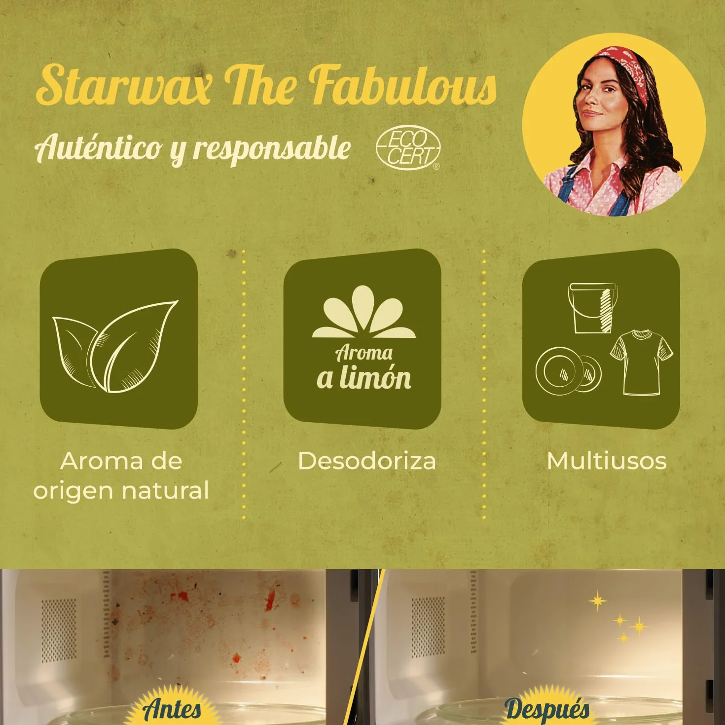 STARWAX THE FABULOUS Vinagre Blanco 14° Muy Concentrado 1L Elimina Cal Limpia Abrillanta 100% Natural